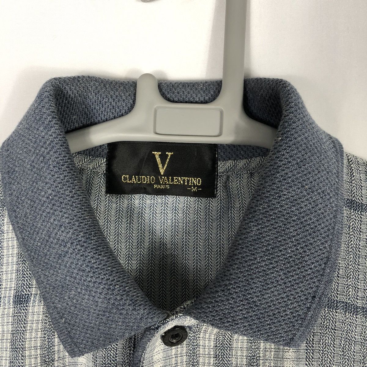 Designer × Other × Vintage Claudio Valentino Checkerd Buttons Polos Shirts Size US M / EU 48-50 / 2 - 9 Thumbnail