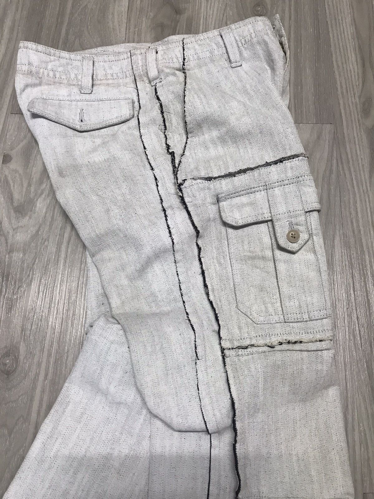 Japanese Brand AVV HOMME Wide Multi Pocket Reverse Stitched Jeans Size US 29 - 11 Thumbnail