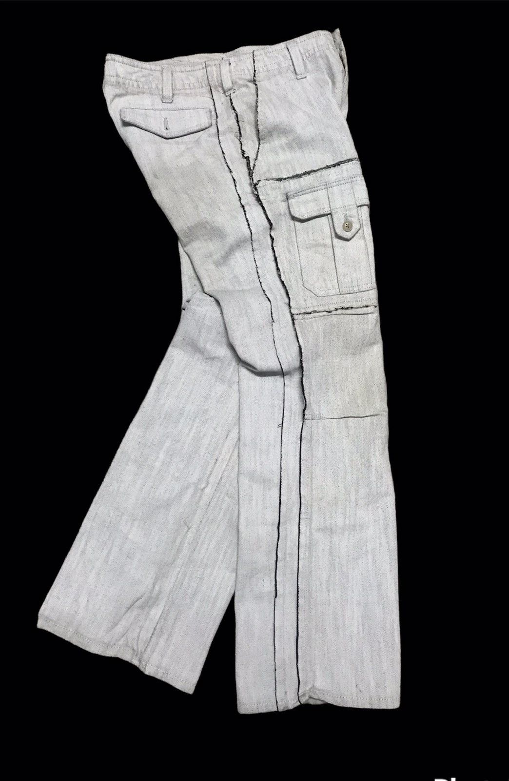 Japanese Brand AVV HOMME Wide Multi Pocket Reverse Stitched Jeans Size US 29 - 3 Thumbnail