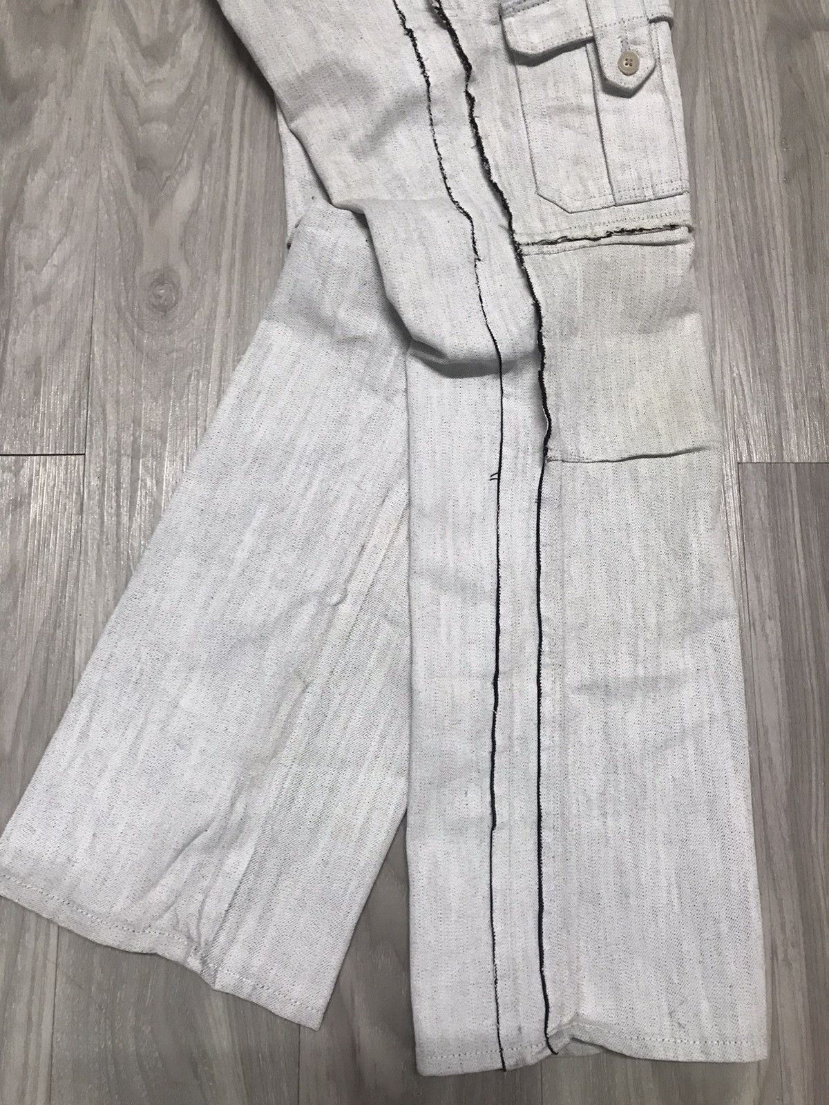 Japanese Brand AVV HOMME Wide Multi Pocket Reverse Stitched Jeans Size US 29 - 12 Thumbnail