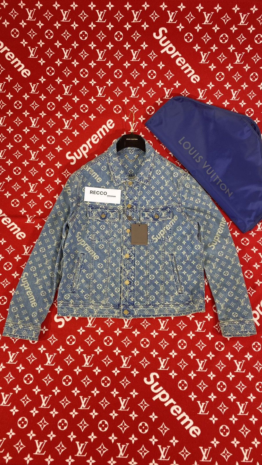 Louis vuitton supreme denim on sale parka