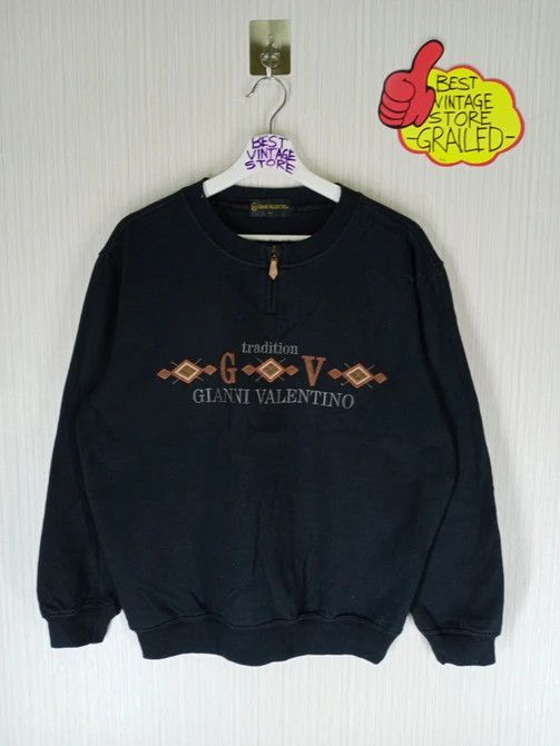 Gianni Valentino × Valentino × Vintage Vintage Gianni Valentino Embroidered Logo Crewneck Size US L / EU 52-54 / 3 - 1 Thumbnail