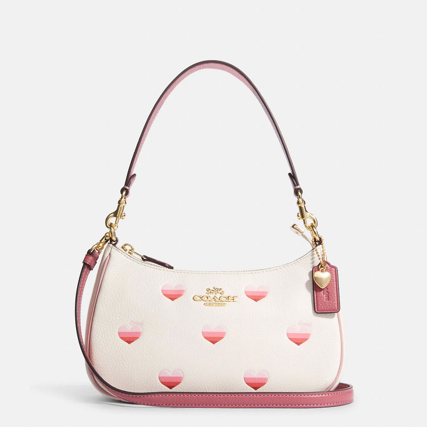 Coach Teri Shoulder Bag With Stripe Heart Print Size ONE SIZE - 8 Thumbnail