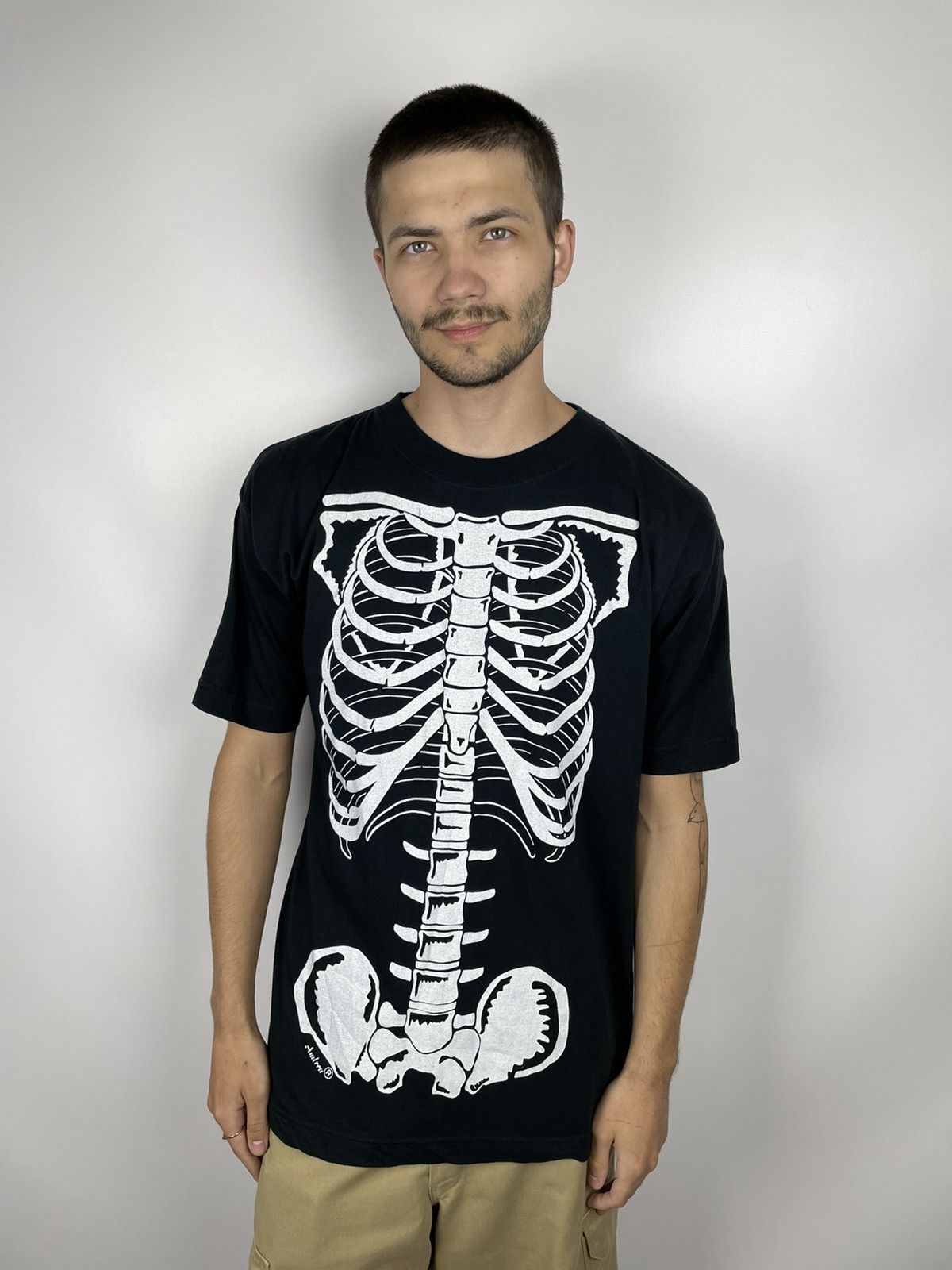 Other × Vintage Vintage 90s Skeleton T-Shirt Size US XL / EU 56 / 4 - 1 Thumbnail