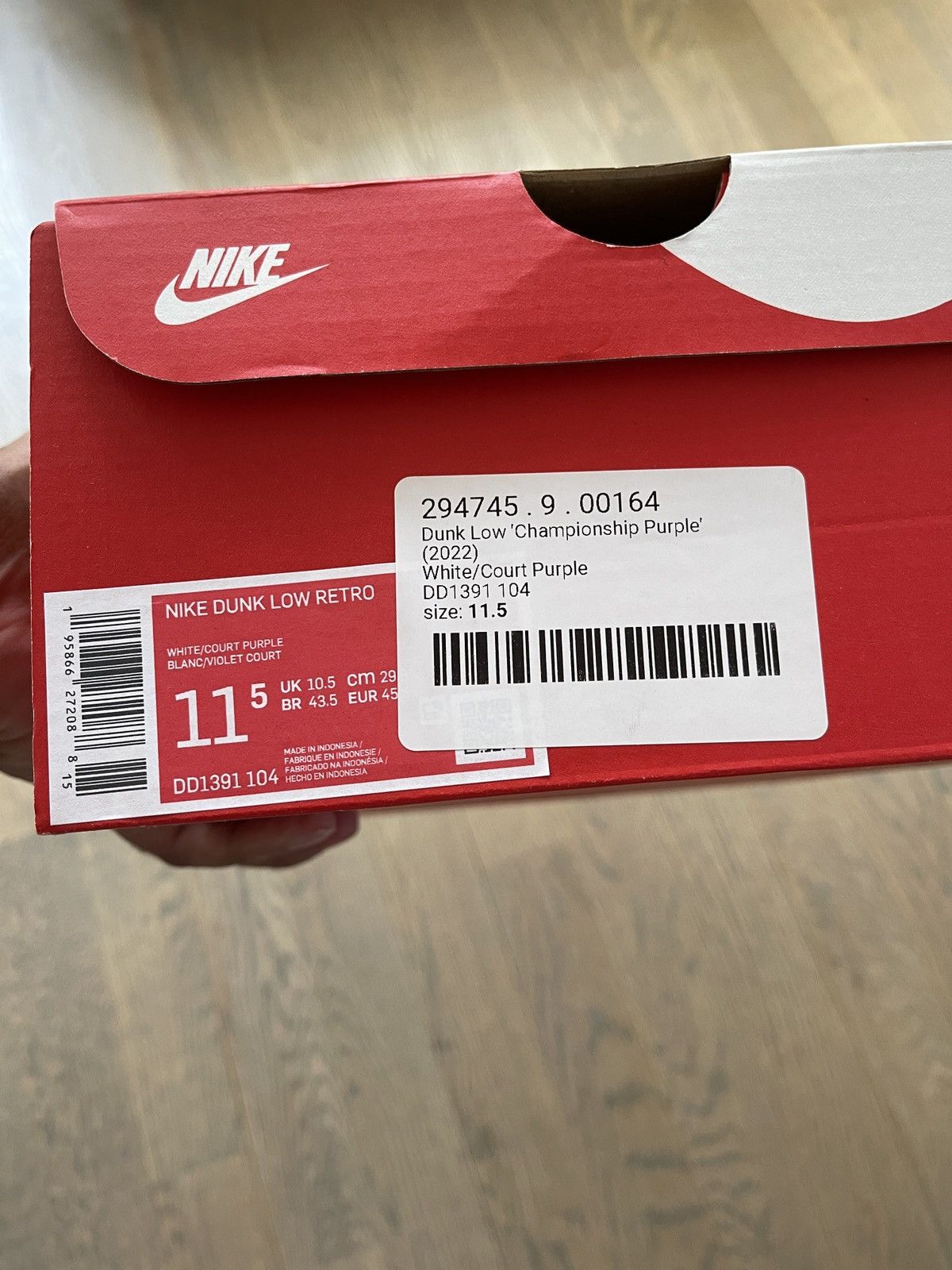 Nike Dunk Low Championship Purple Size 11.5 Size US 11.5 / EU 44-45 - 11 Thumbnail