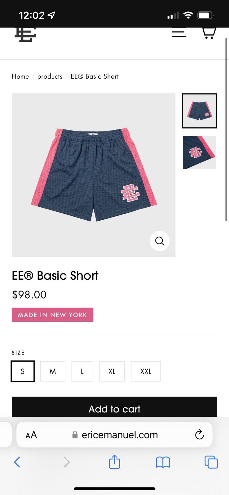 Eric Emanuel Dark denim with pink medium shorts Shorts
