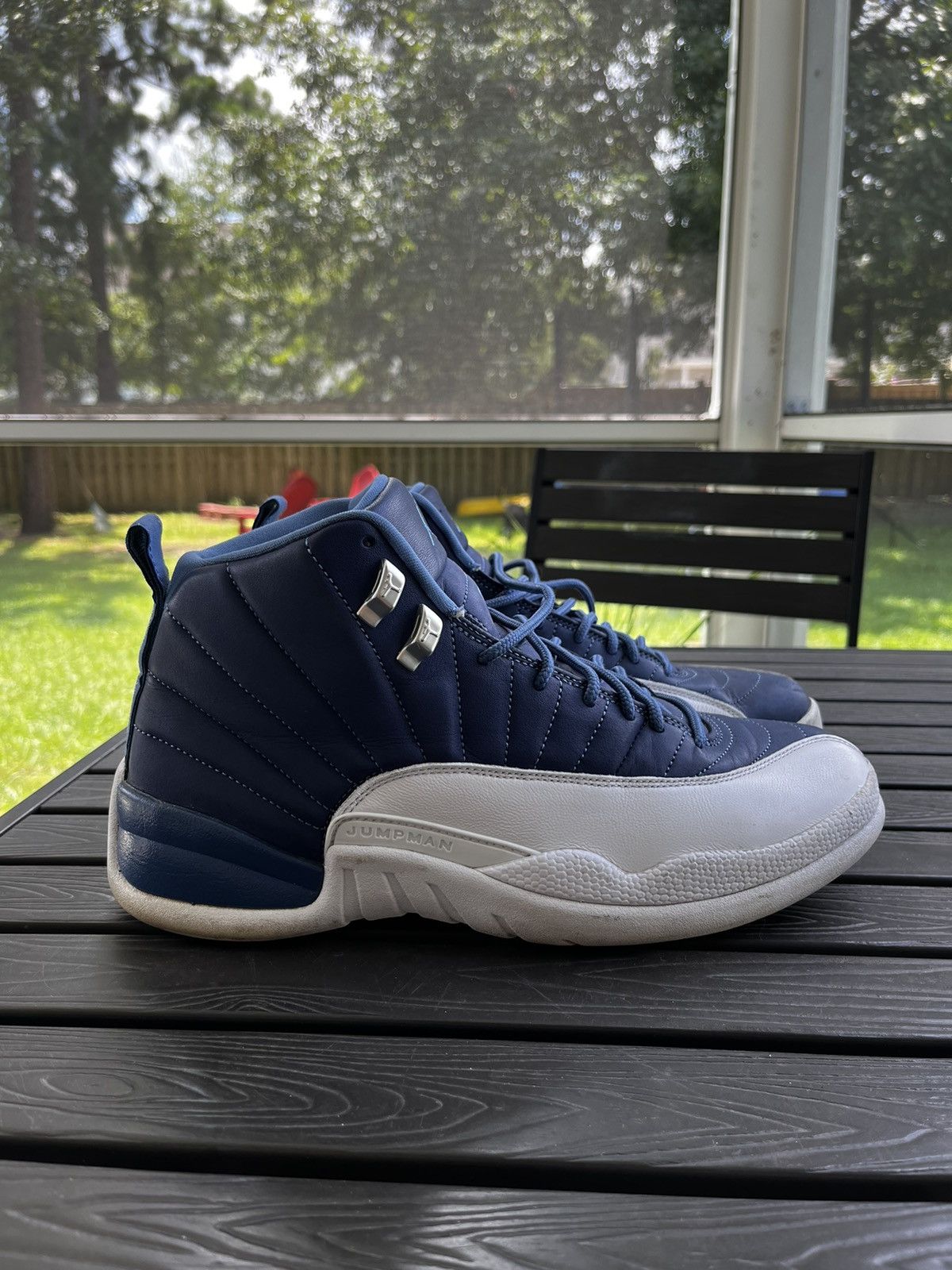 Indigo Blue Jordan 12a Navy Blue Blue And White Jordan 12 Indigo