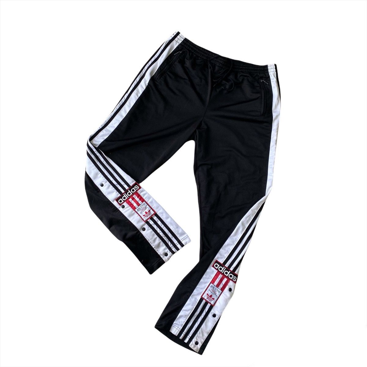 Adidas adidas jersey pants track pants men's size L polyester black type Vintage Second Hand