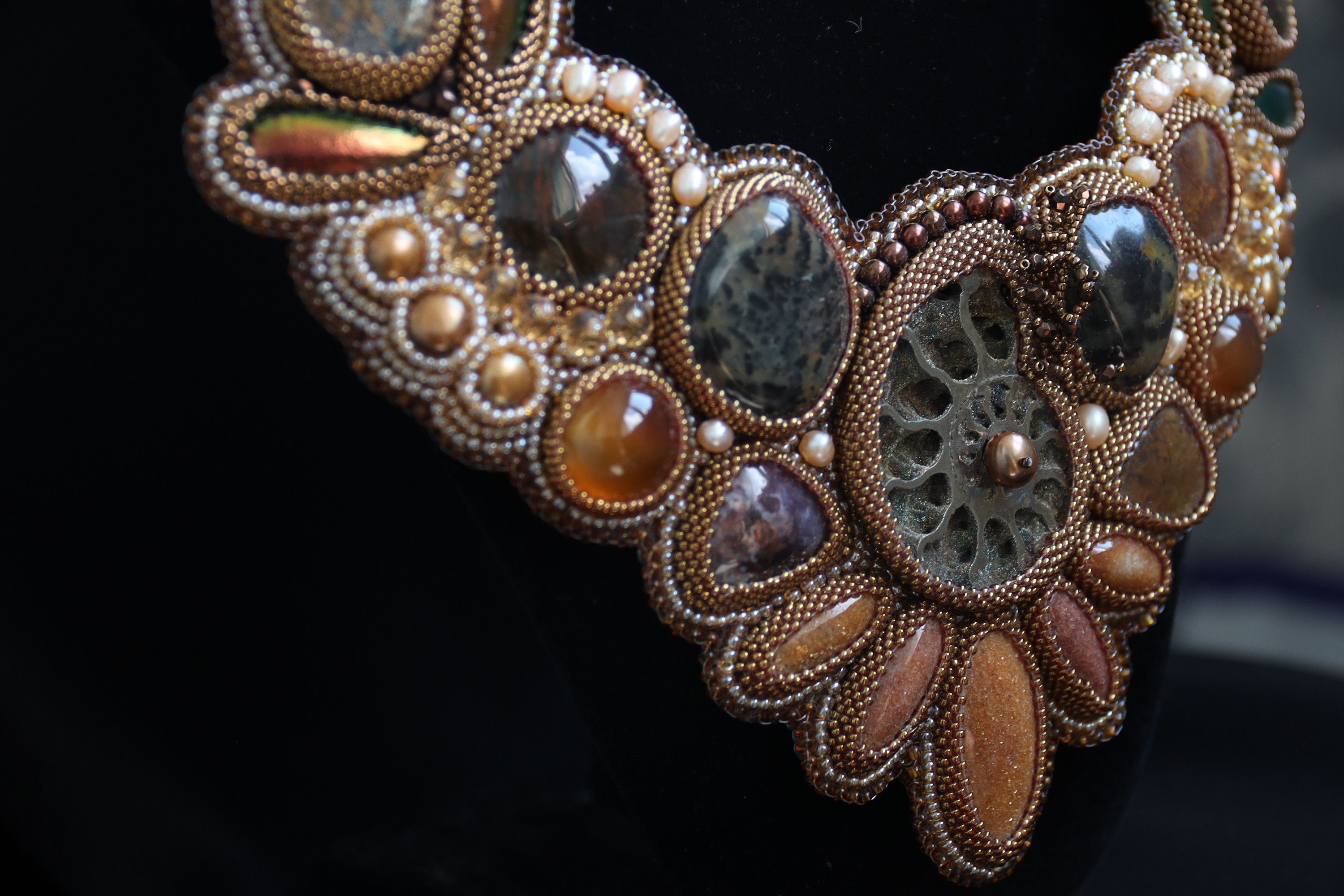 Other Bohemian Beaded Necklace Natural Gemstones Beaded Bib Size ONE SIZE - 2 Thumbnail