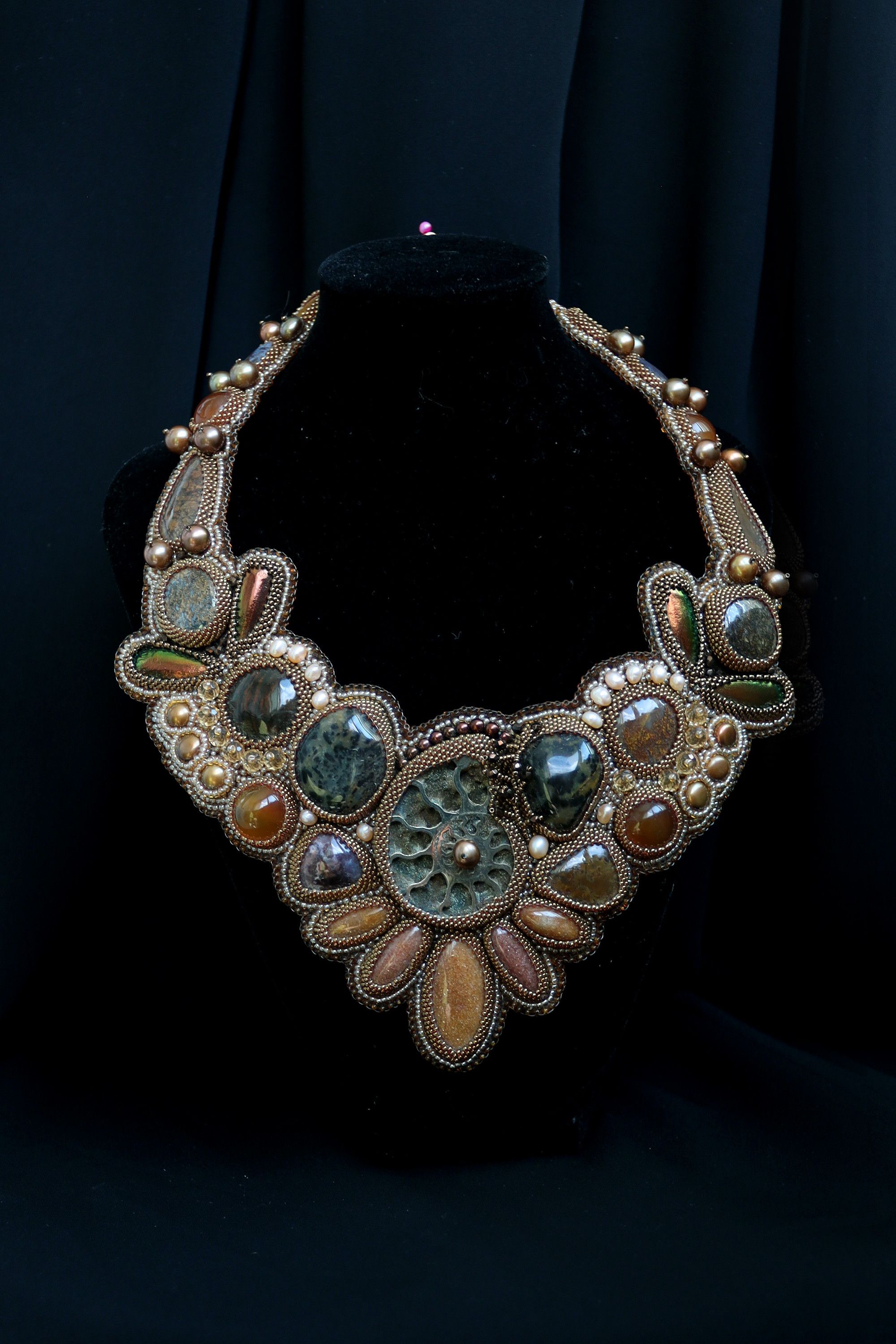 Other Bohemian Beaded Necklace Natural Gemstones Beaded Bib Size ONE SIZE - 1 Thumbnail