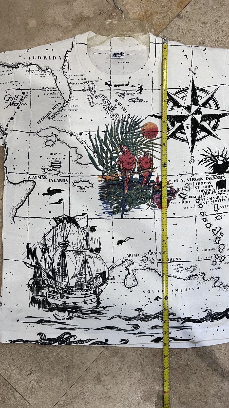 Vintage AOP Map Florida, Caribbean islands & South America, Size L Size US L / EU 52-54 / 3 - 10 Thumbnail