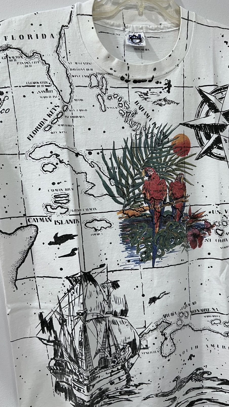 Vintage AOP Map Florida, Caribbean islands & South America, Size L Size US L / EU 52-54 / 3 - 4 Thumbnail