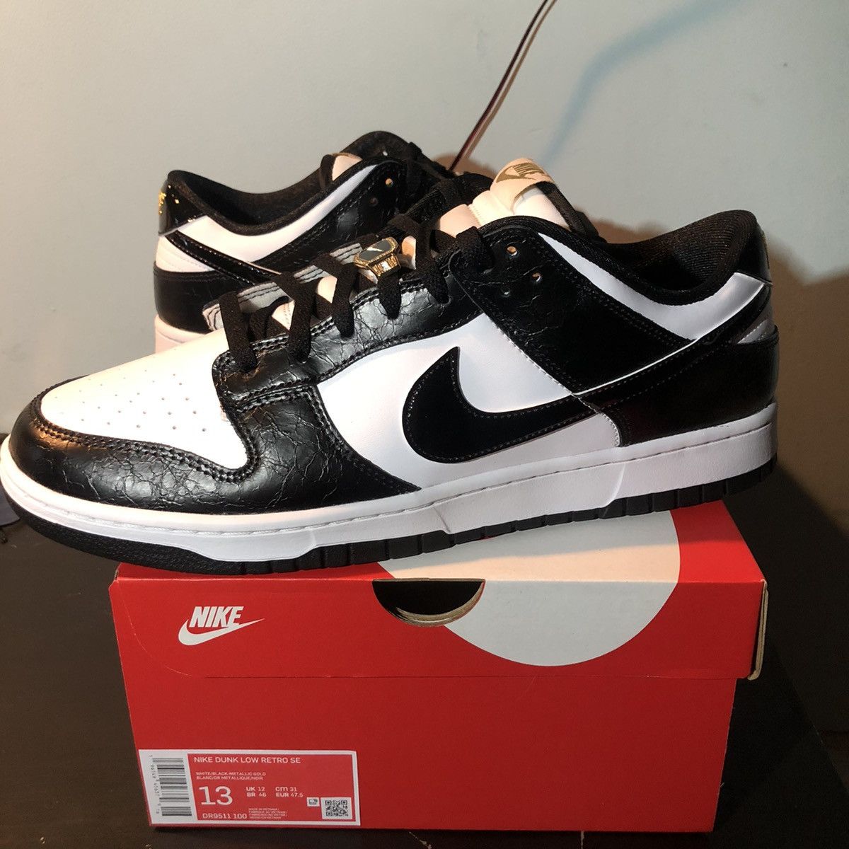 Nike Nike Dunk Low World Champs Black and white size UK 12/ US 13 Grailed
