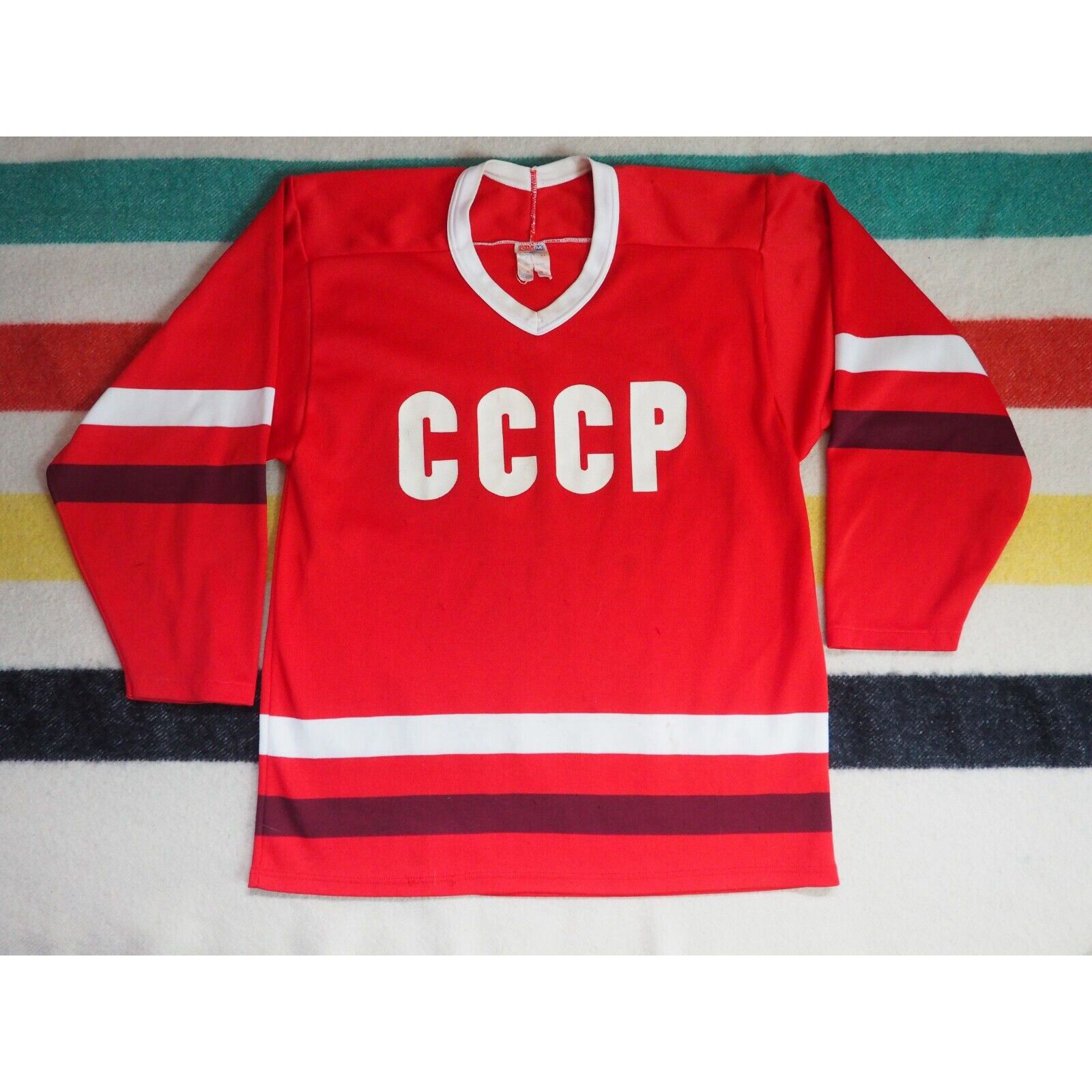 Ccm VTG 80s CCM Soviet Union CCCP Retro Red NHL Olympics Hockey Jersey ...