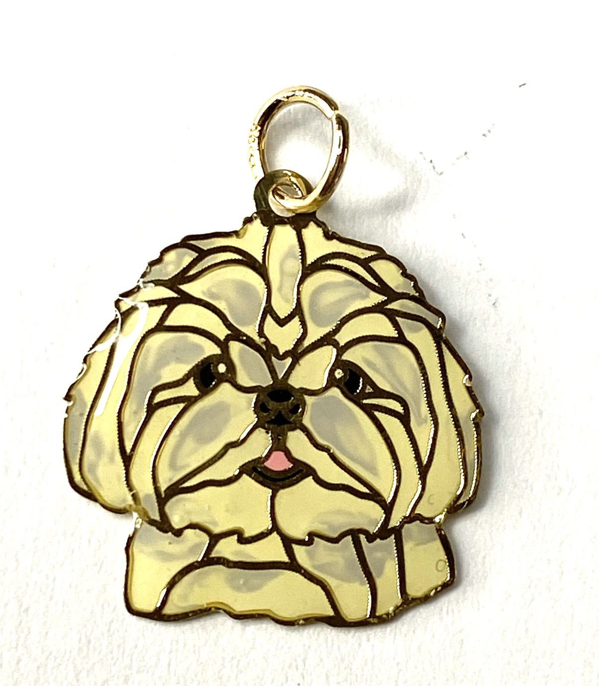 Store 10K Gold Shih Tzu Charm Enamel Pendant