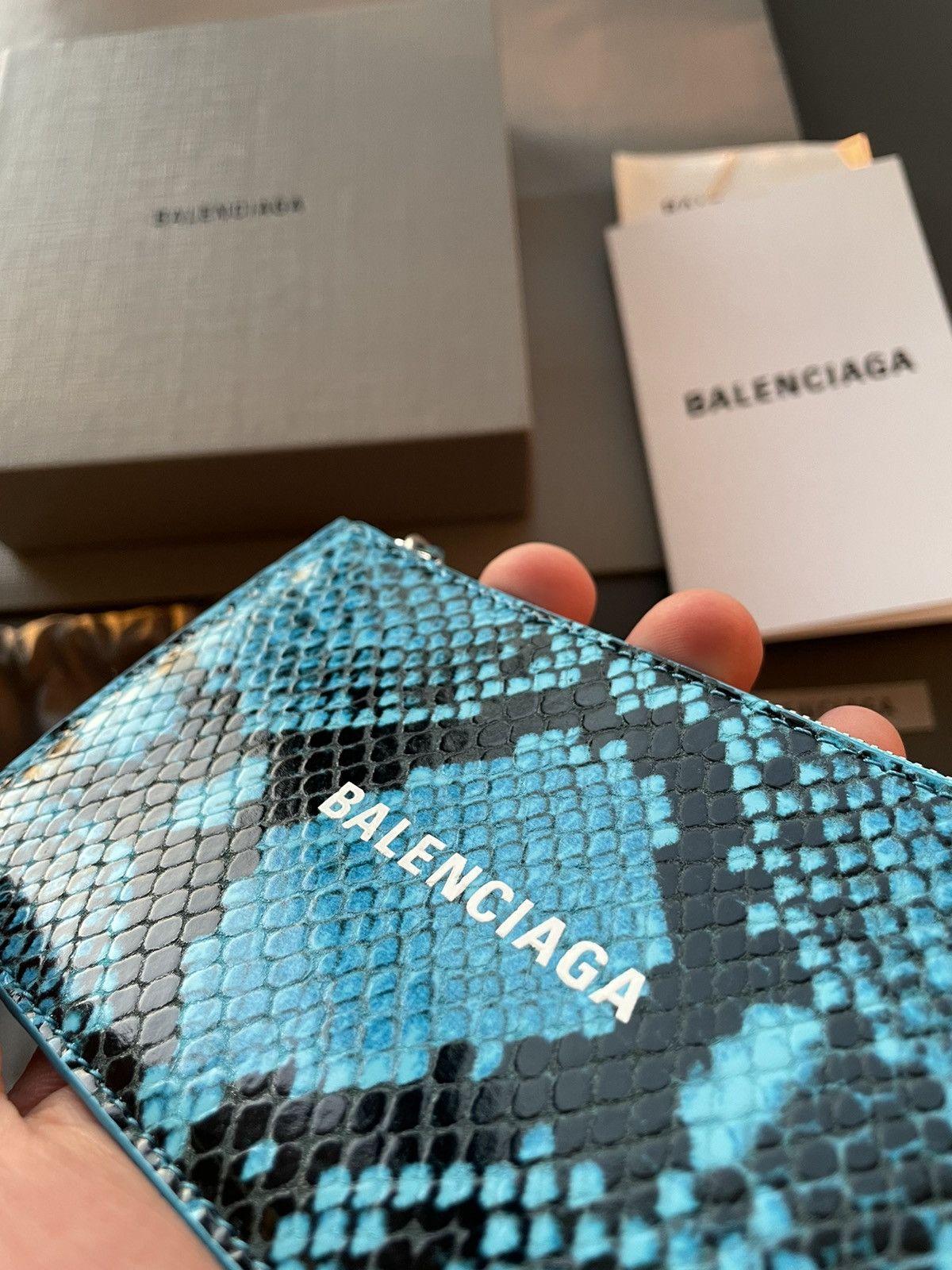 Balenciaga Limited Edition Balenciaga Logo Python Print Wallet Size ONE SIZE - 9 Thumbnail