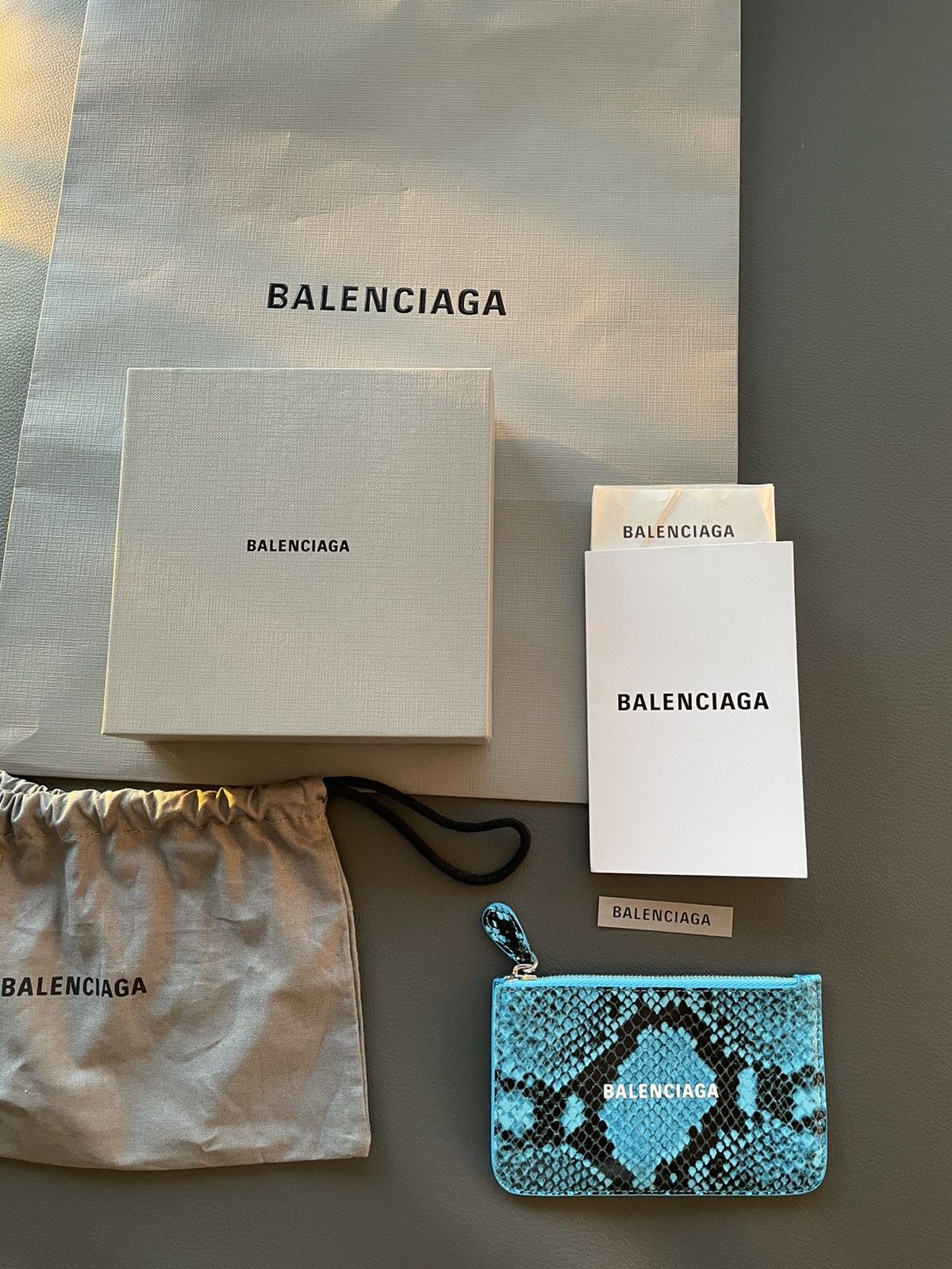 Balenciaga Limited Edition Balenciaga Logo Python Print Wallet Size ONE SIZE - 19 Thumbnail