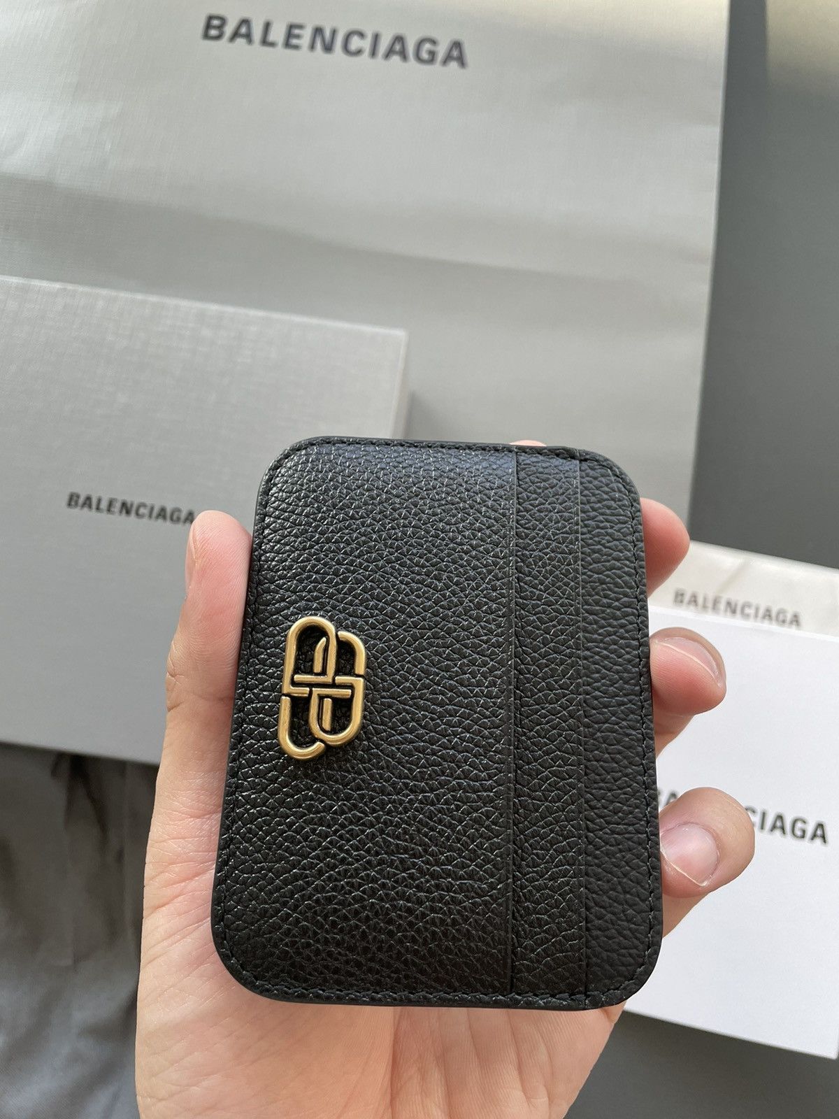 Balenciaga NEW Rare Runway BB Logo Limited Edition Leather Cardholder Size ONE SIZE - 15 Thumbnail