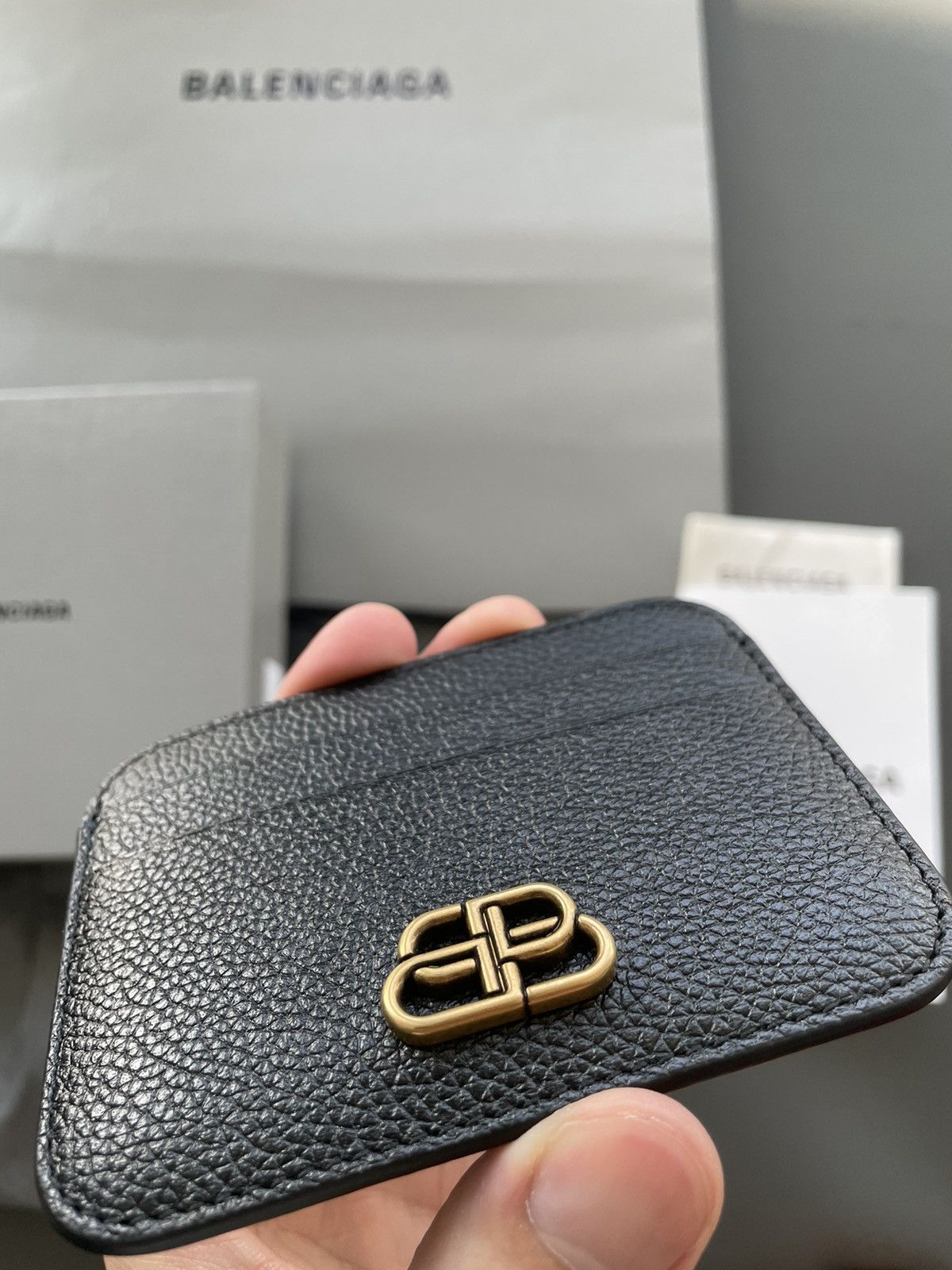 Balenciaga NEW Rare Runway BB Logo Limited Edition Leather Cardholder Size ONE SIZE - 3 Thumbnail