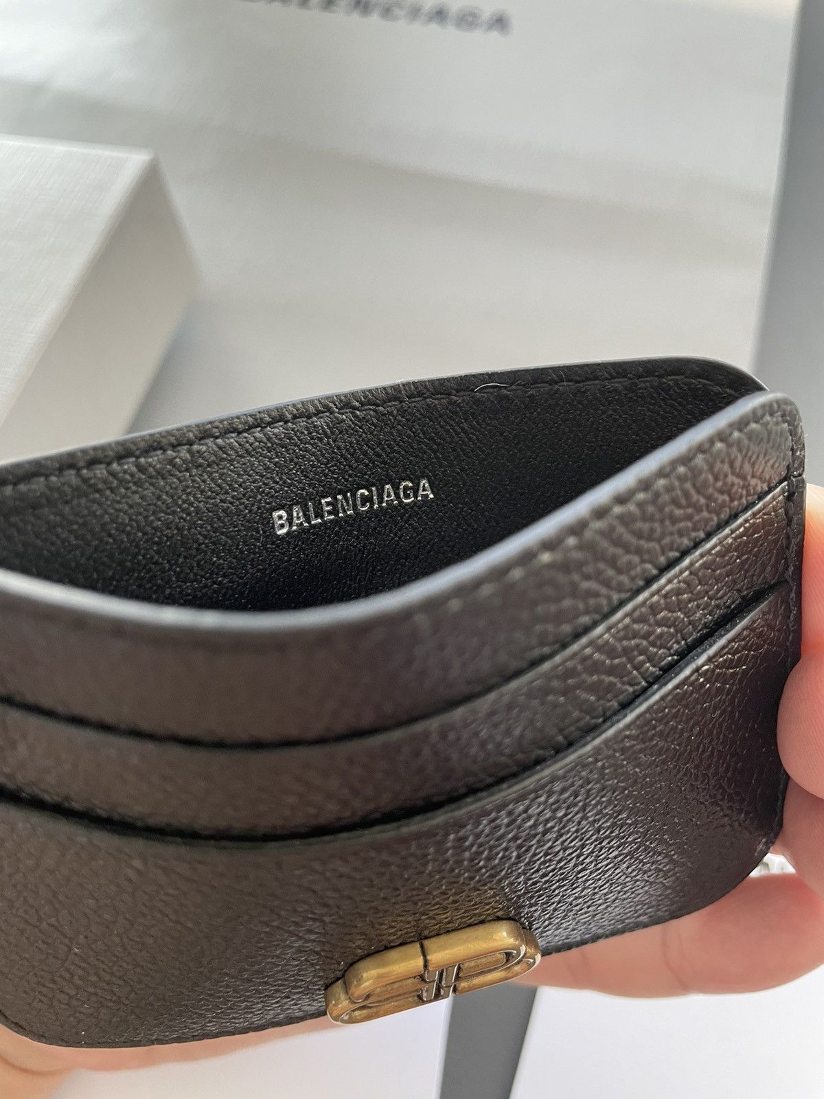 Balenciaga NEW Rare Runway BB Logo Limited Edition Leather Cardholder Size ONE SIZE - 11 Thumbnail