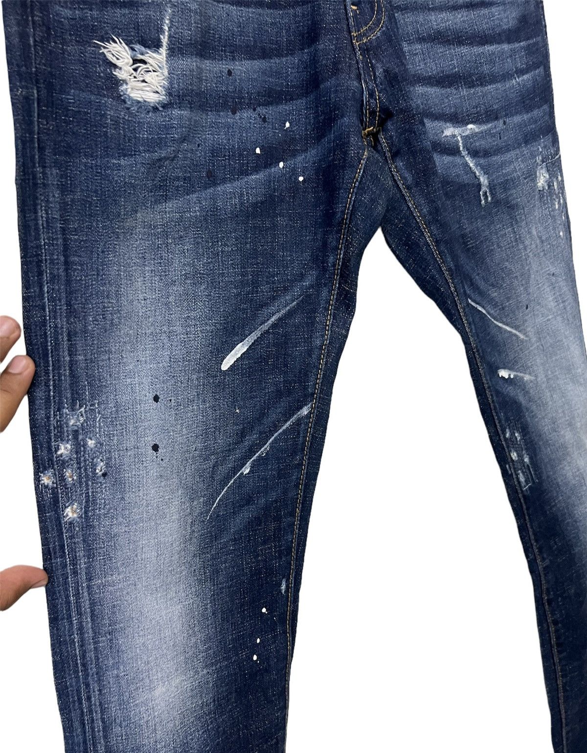 Dsquared2 Rare 💥 DSQUARED2 Distressed Paint Stretch Jeans Size US 31 - 5 Thumbnail