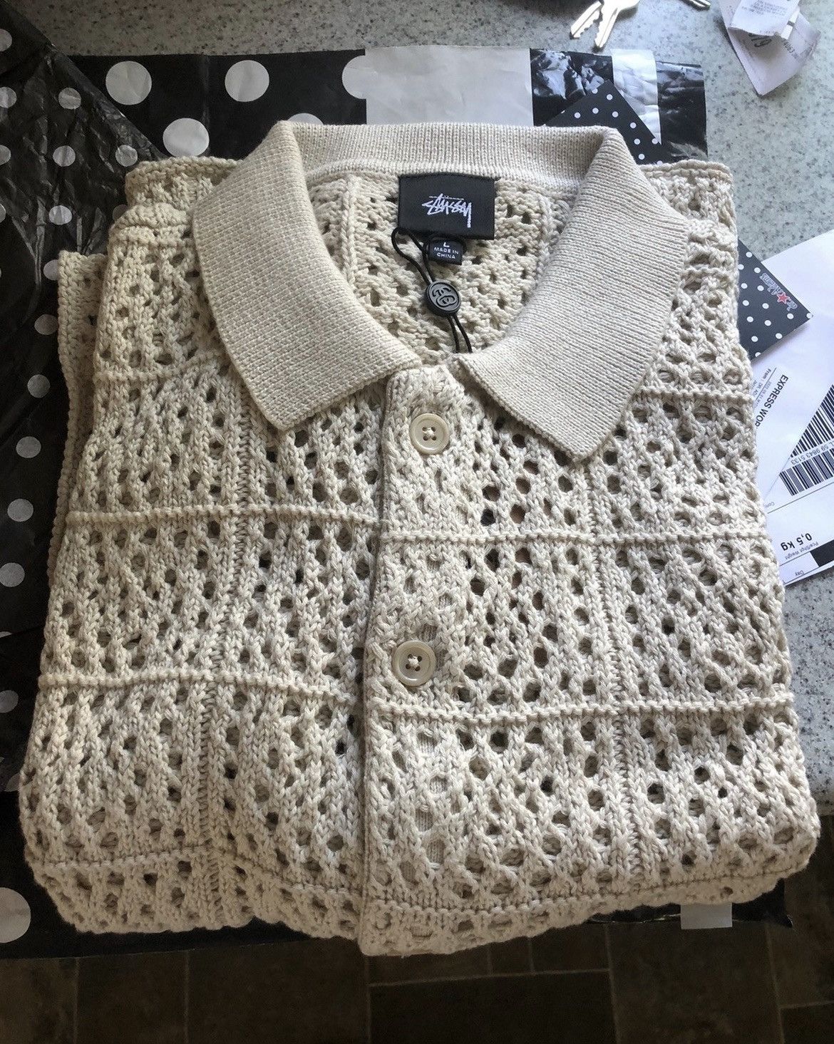Stussy Stussy Crochet Knit Shirt Size US L / EU 52-54 / 3 - 1 Thumbnail
