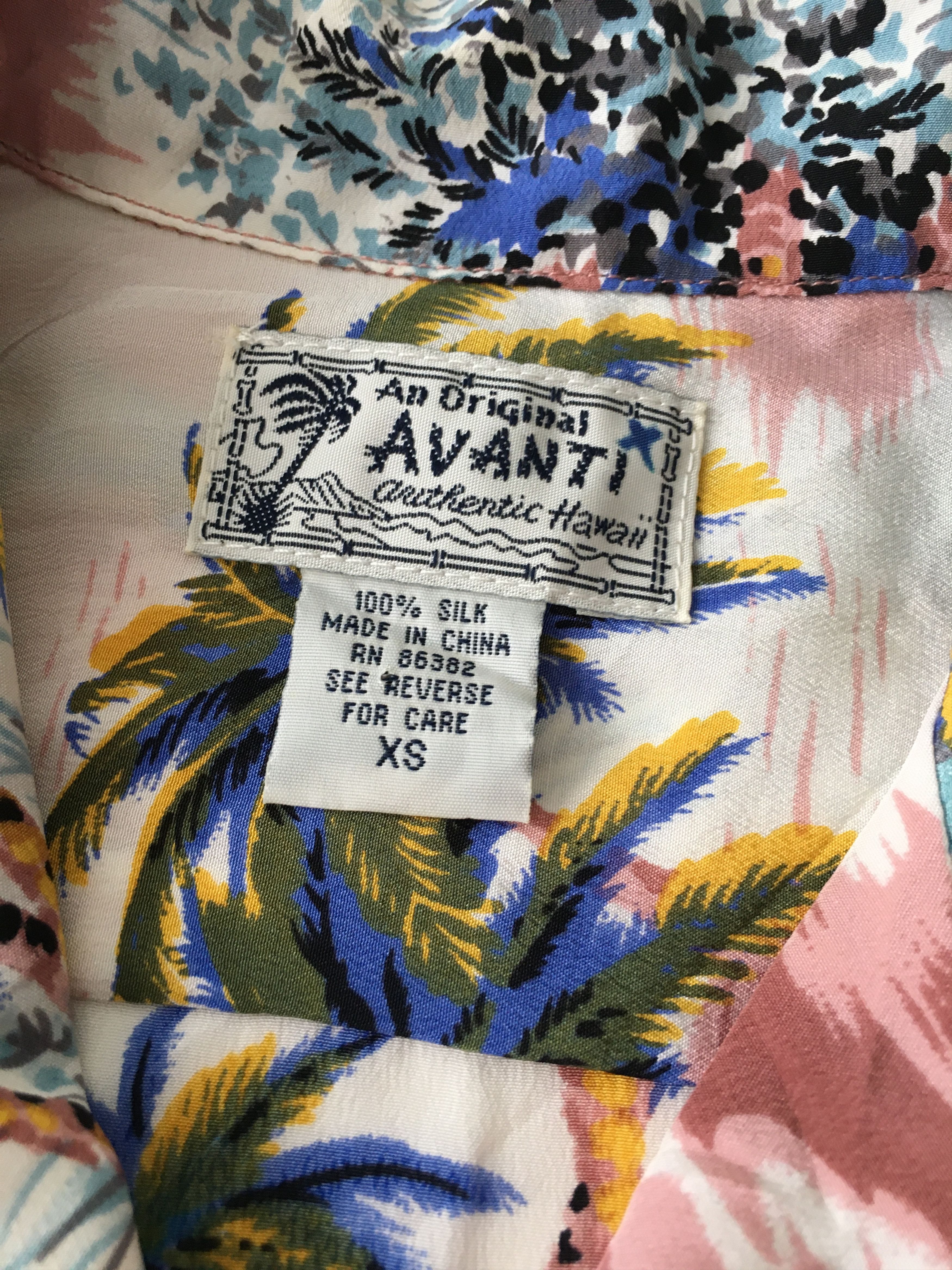 Sun Surf Avanti Silk Hawaiian Shirt Tower Clock Motif Size US XS / EU 42 / 0 - 6 Thumbnail
