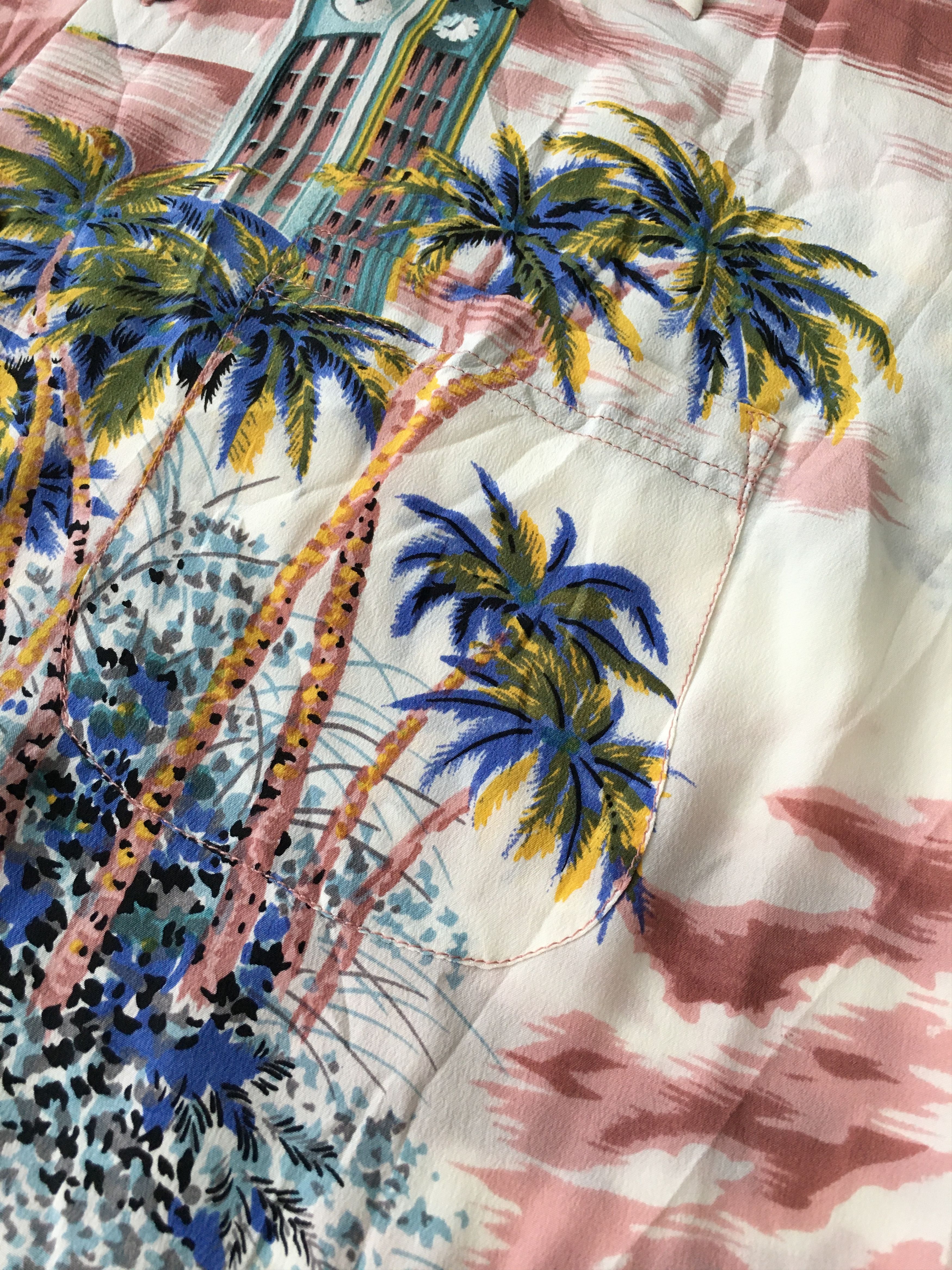 Sun Surf Avanti Silk Hawaiian Shirt Tower Clock Motif Size US XS / EU 42 / 0 - 9 Thumbnail