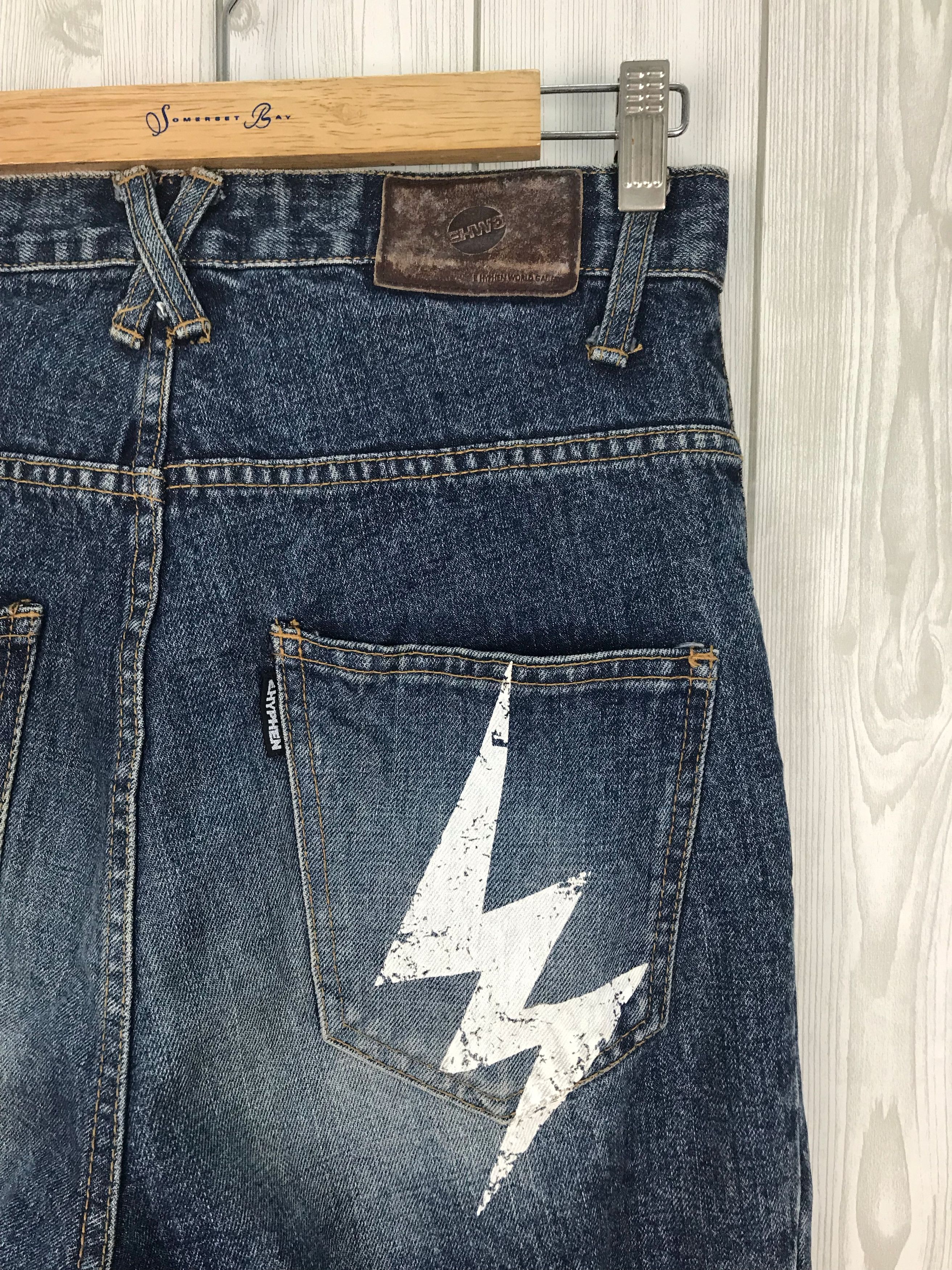 Hysteric Glamour Ehyphen World Gallery Zipper Cargo Drop Crotch Denim Jeans Size US 30 / EU 46 - 14 Thumbnail