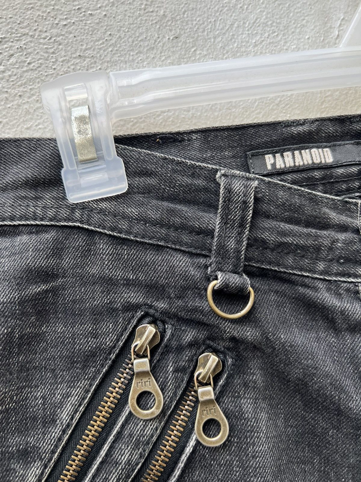 Vintage Vintage Paranoid Japan Zipper Fade Black Denim Flare Jeans Size US 29 - 8 Thumbnail