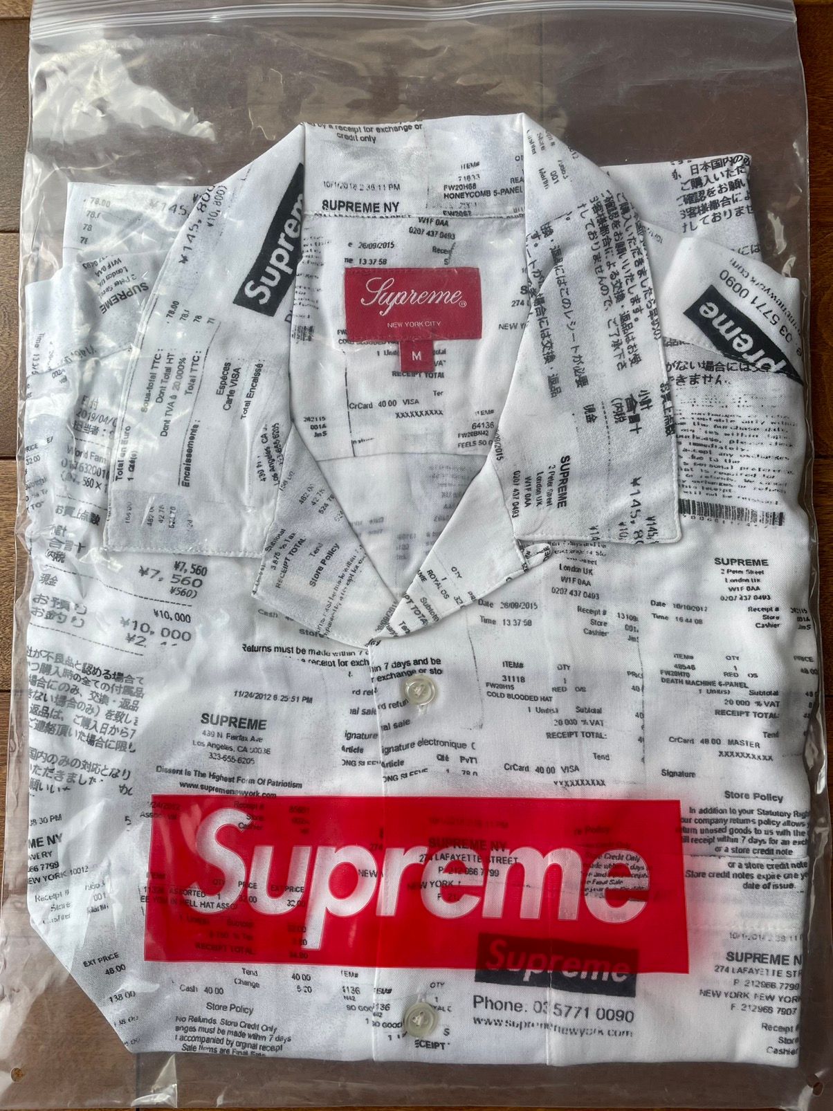 Supreme Supreme Receipts Rayon S/S shirt White Medium | Grailed