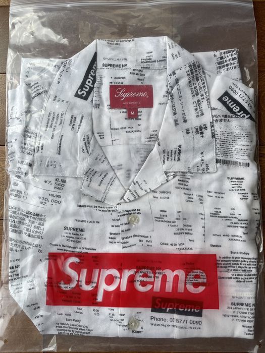 Supreme Supreme Receipts Rayon S/S shirt White Medium | Grailed