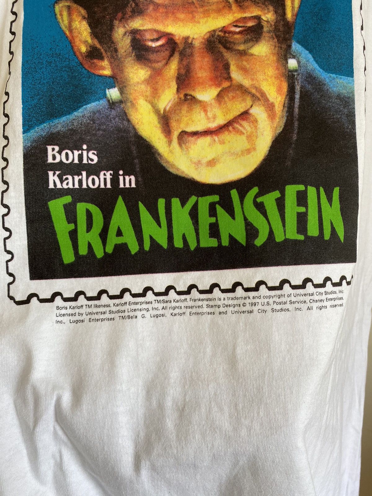 Band Tees 1997 Universal studios Boris Karloff in Frankenstein tee VTG Size US XL / EU 56 / 4 - 5 Thumbnail