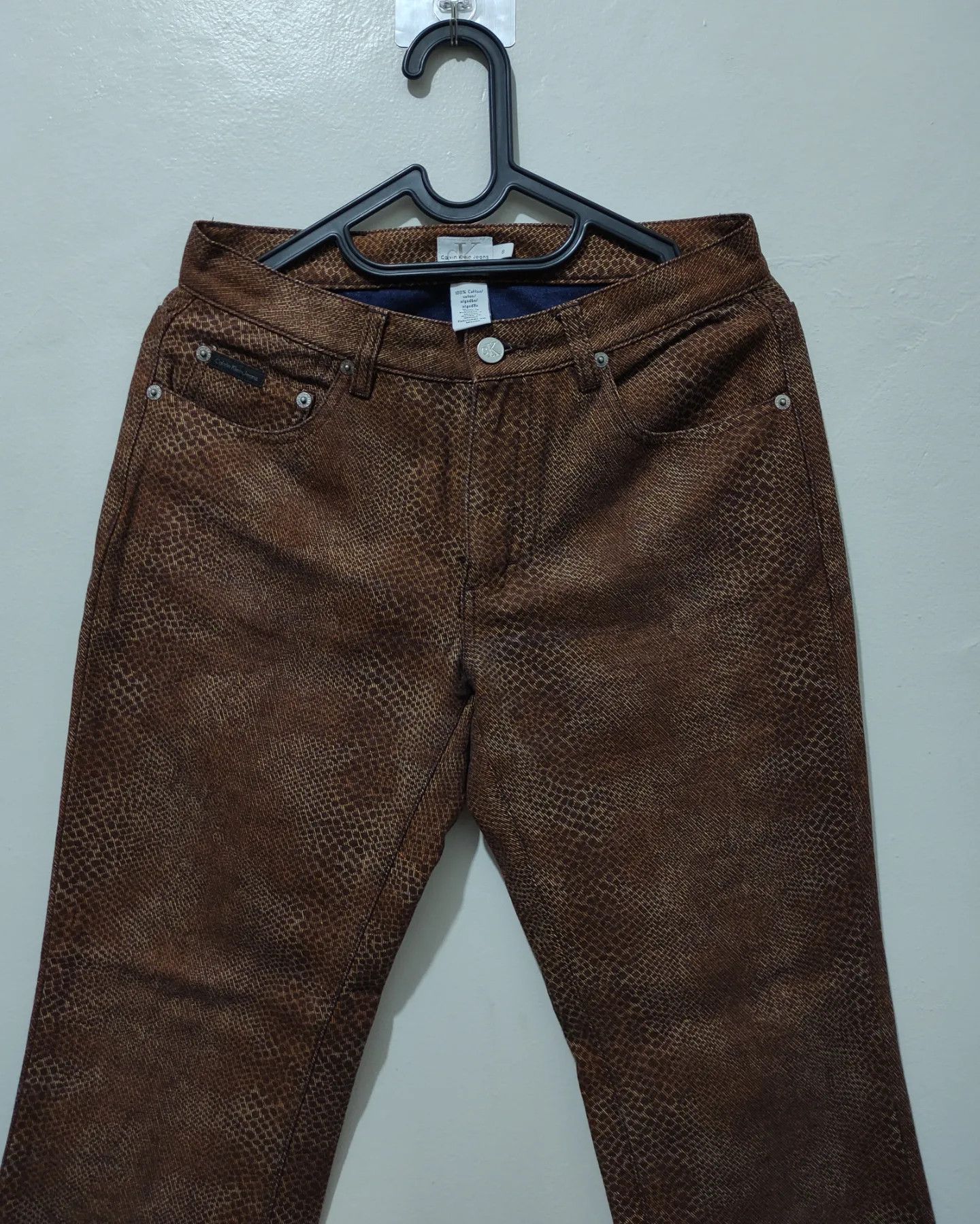 Calvin Klein × Designer Calvin Klein Pyton Snake Printed Jeans pants Size US 30 / EU 46 - 3 Thumbnail