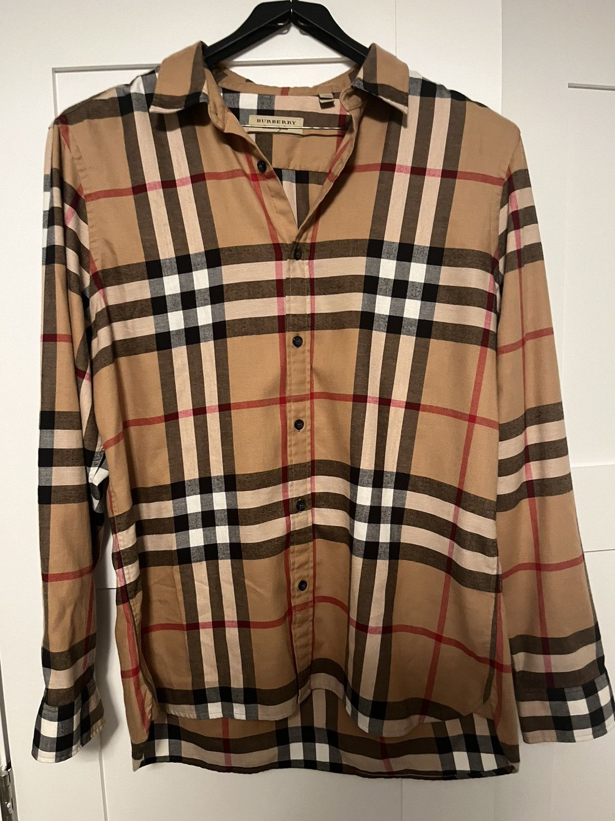 image of Classic Burberry Nova Check Flannel From Fall Winter 17 in Brown, Men's (Size Large)