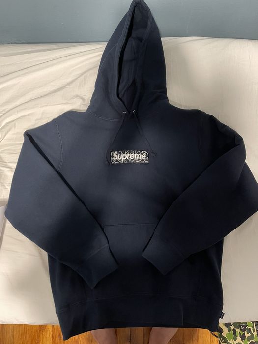 Supreme Supreme Bandana Box Logo Hooded Sweatshirt Large Navy