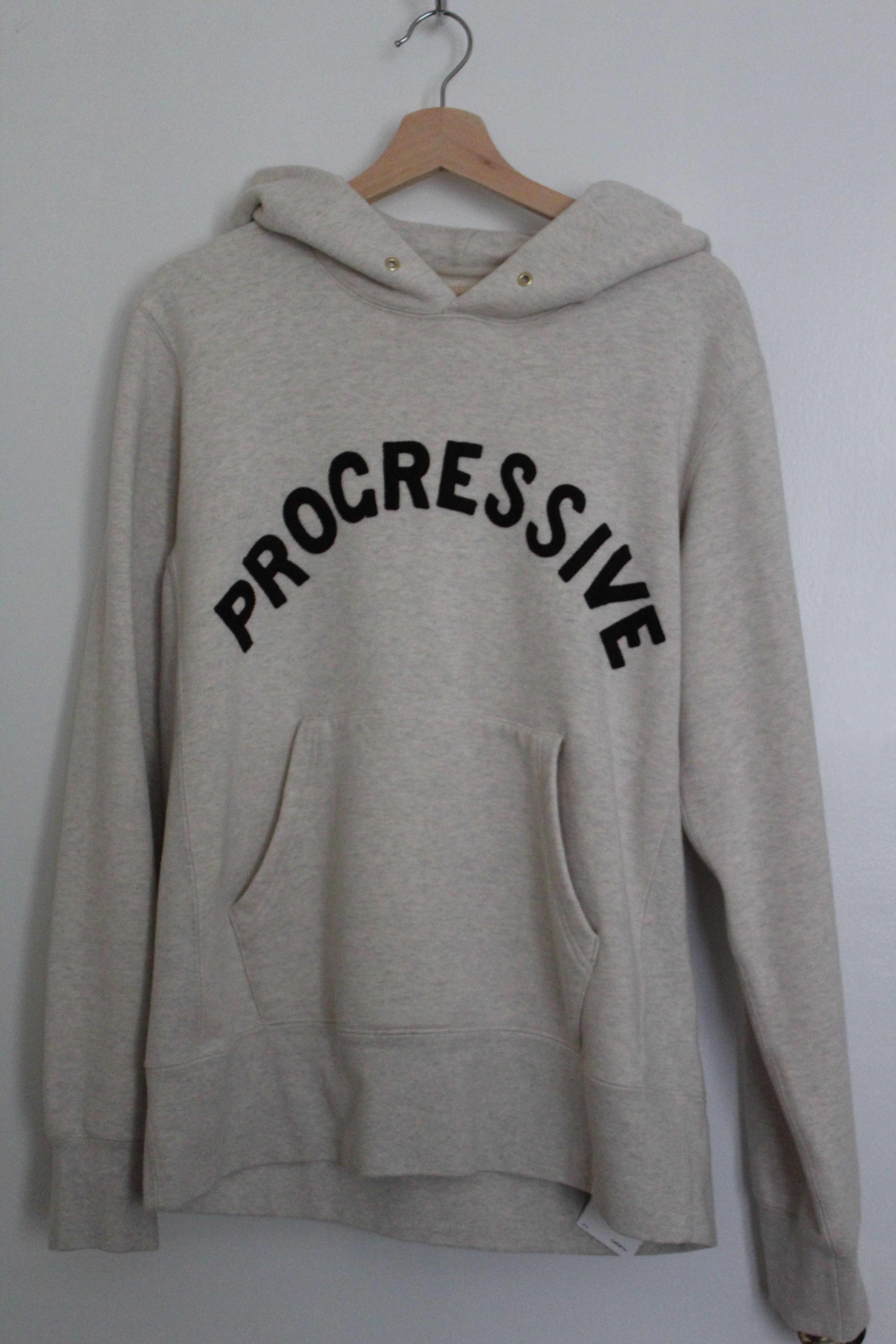 image of Visvim Progressive Applique Vintage Hoodie in Ash Gray, Men's (Size XL)