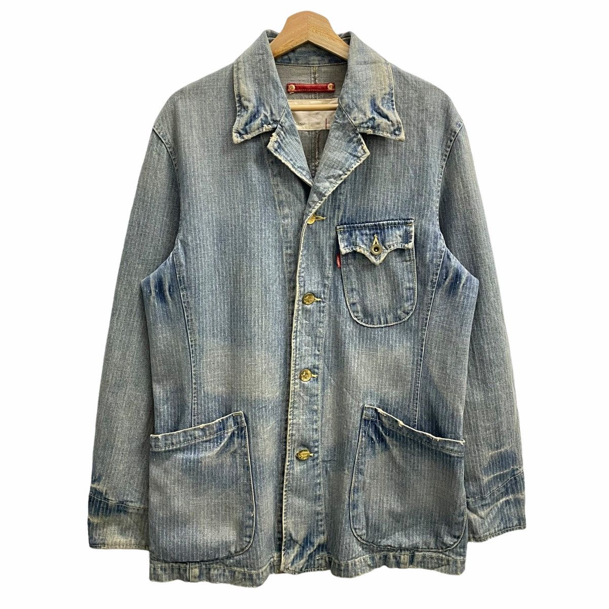 💥90s LEVIS RED LOOP FADED DENIM BUTTON JACKET