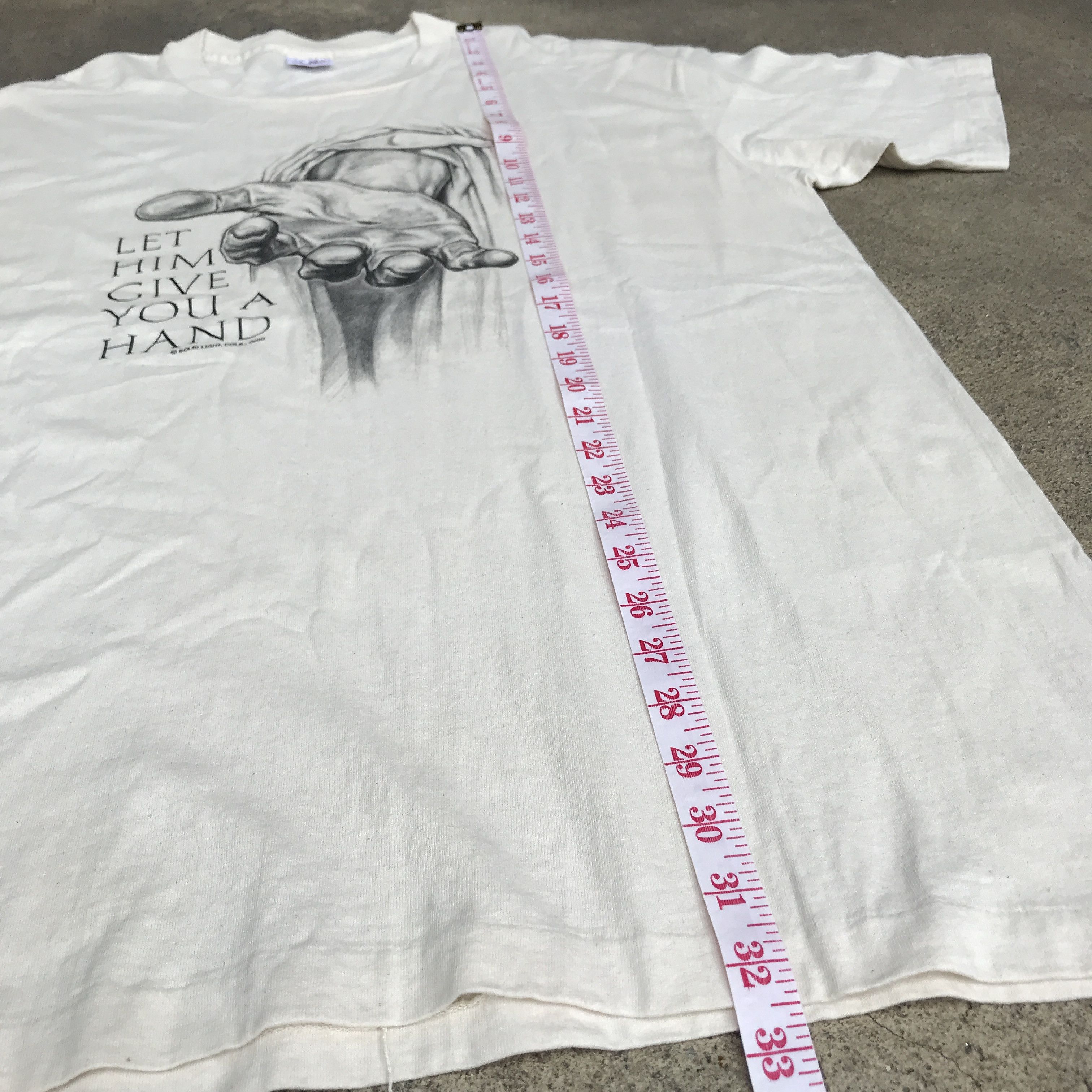 Vintage Vintage 90s Let him give you a hand God Jesus Bible Holy Tee Size US XL / EU 56 / 4 - 6 Thumbnail