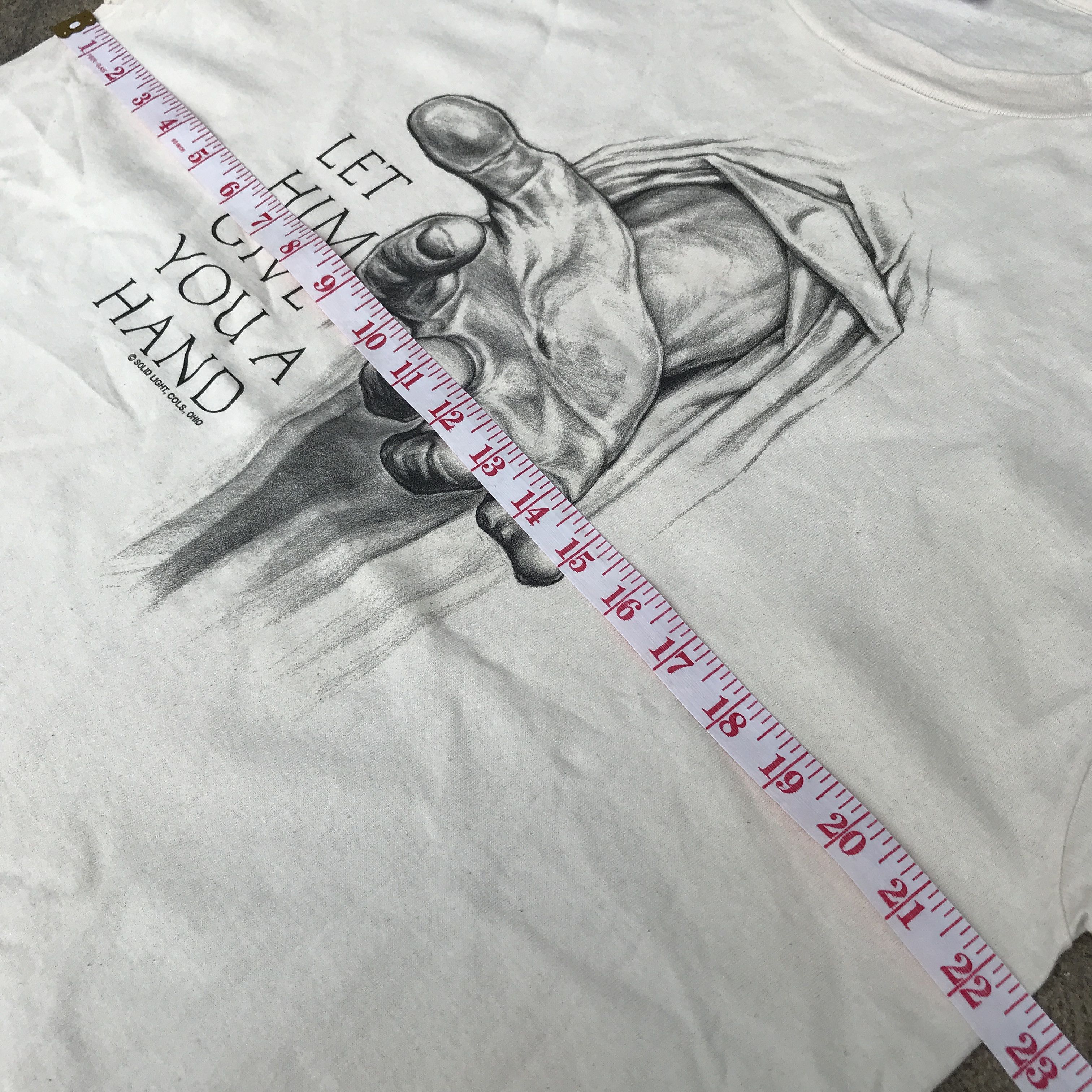 Vintage Vintage 90s Let him give you a hand God Jesus Bible Holy Tee Size US XL / EU 56 / 4 - 5 Thumbnail