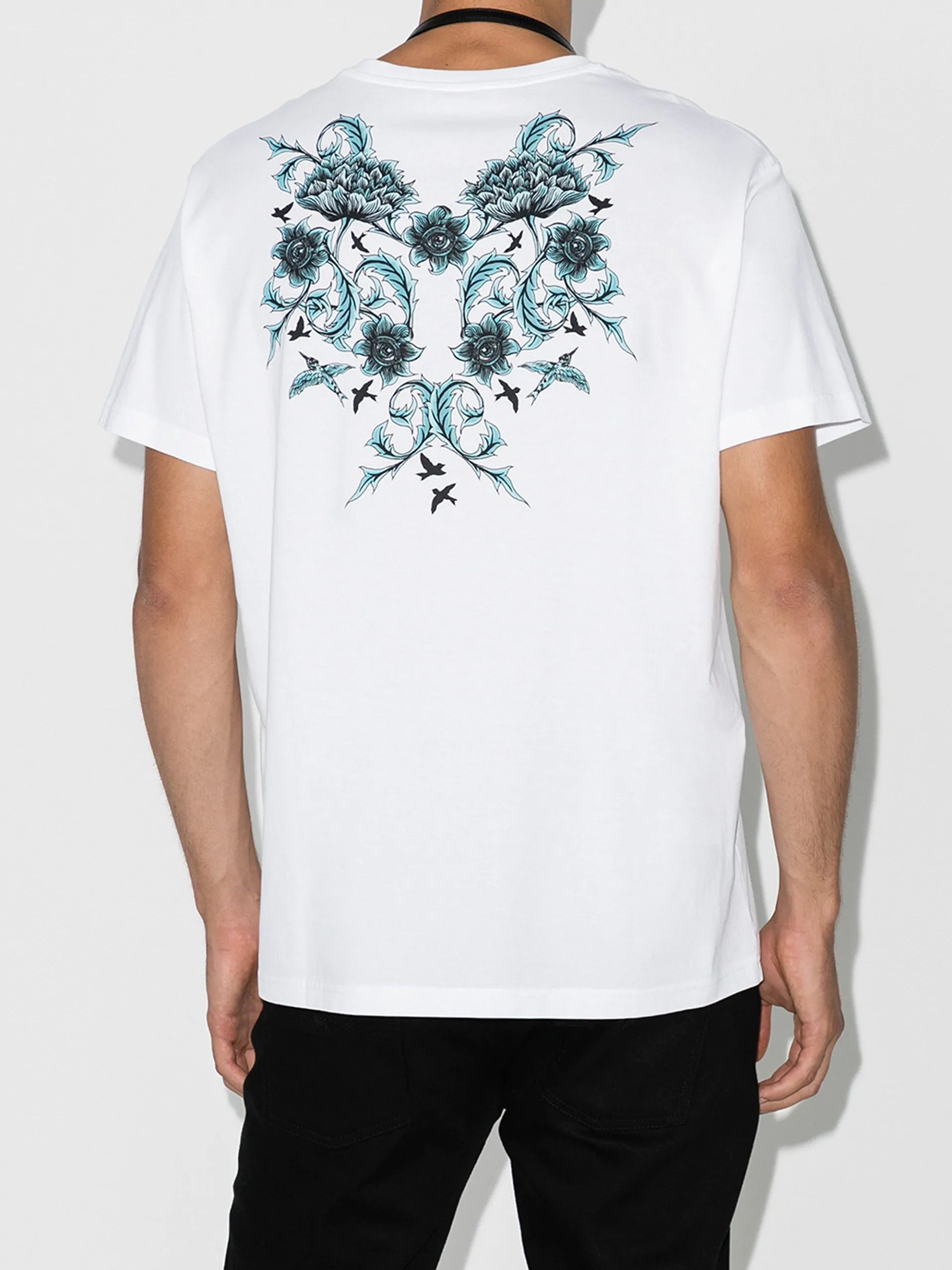 Givenchy White Flowers and Birds Logo T-Shirt Size US S / EU 44-46 / 1 - 4 Thumbnail