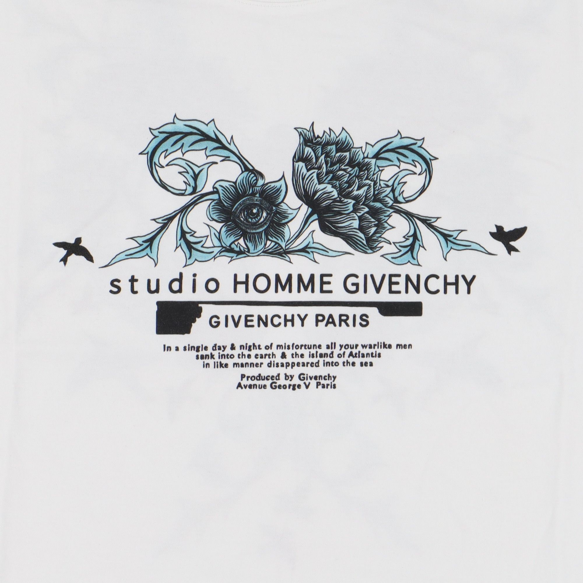 Givenchy White Flowers and Birds Logo T-Shirt Size US S / EU 44-46 / 1 - 5 Thumbnail
