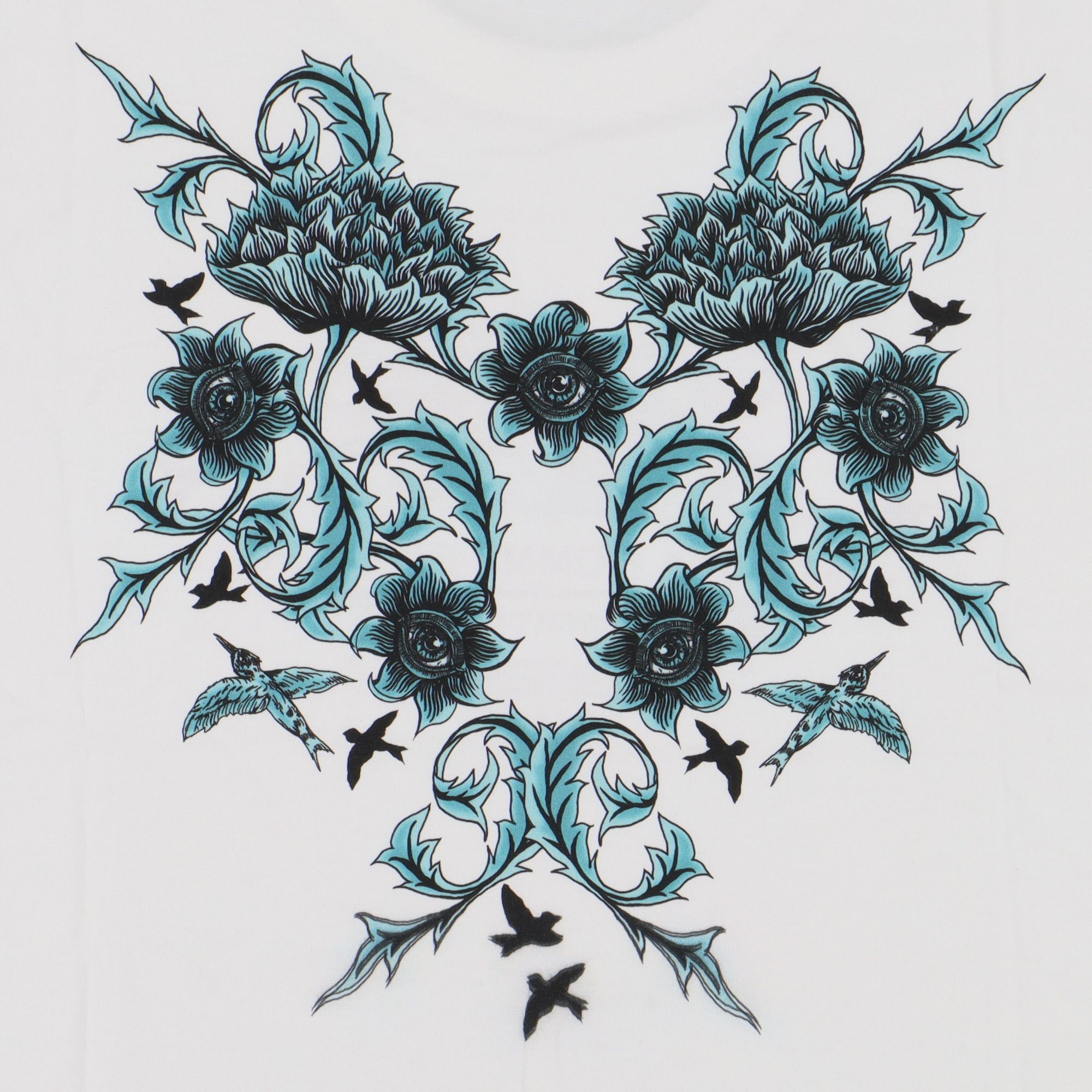 Givenchy White Flowers and Birds Logo T-Shirt Size US S / EU 44-46 / 1 - 9 Thumbnail