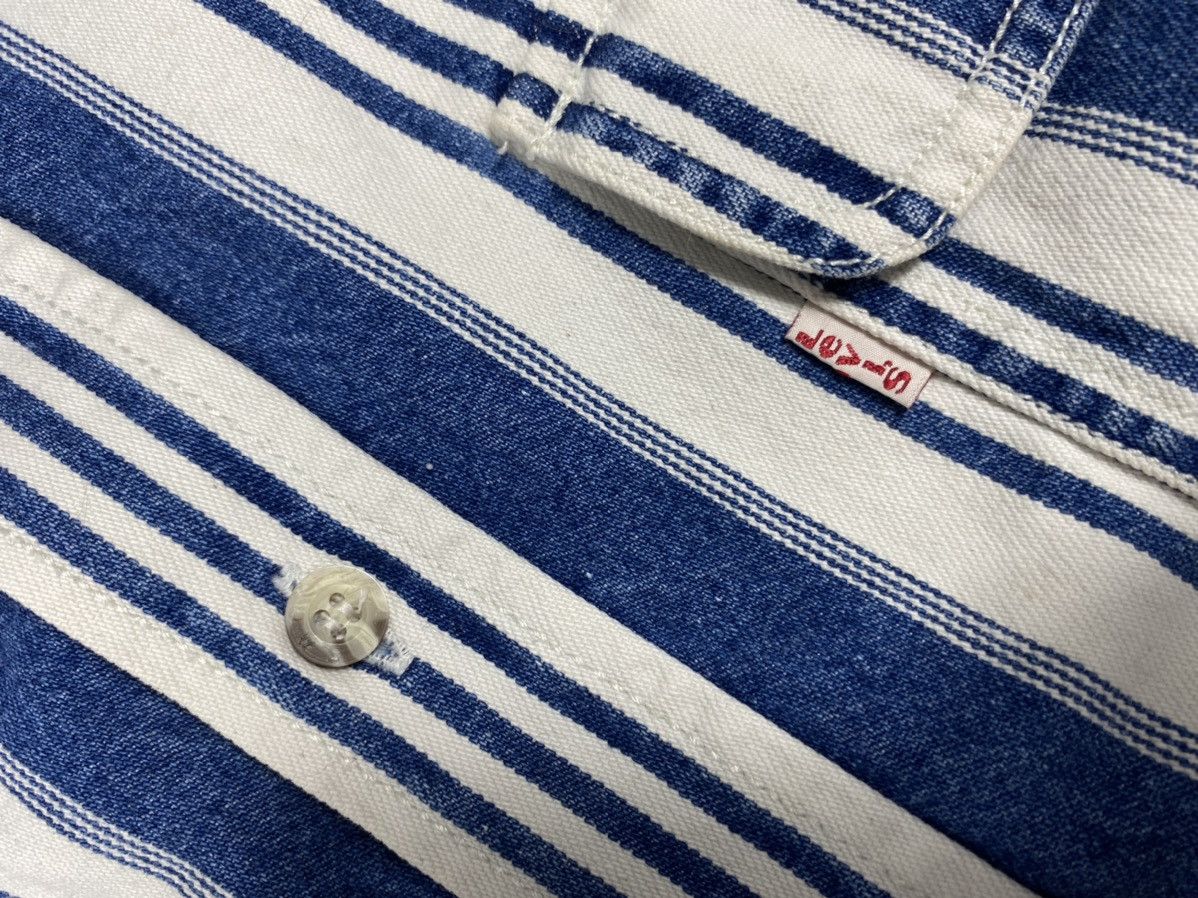 Levi's 80’s Vintage LEVIS striped denim over-shirt size L Size US L / EU 52-54 / 3 - 3 Thumbnail