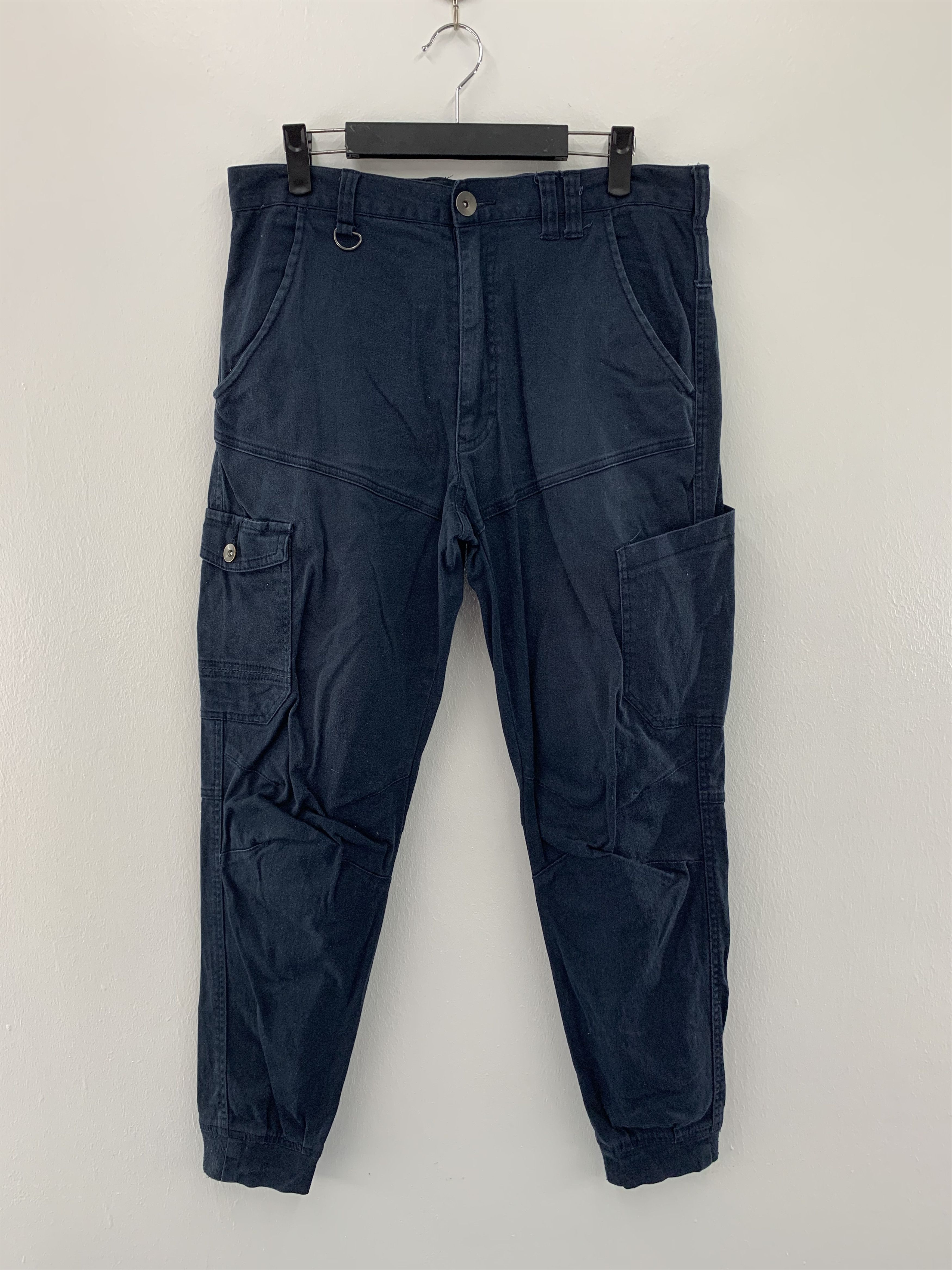 Japanese Brand × Vintage Blue Cargo Pants Vintage size 31 Size US 31 - 1 Thumbnail
