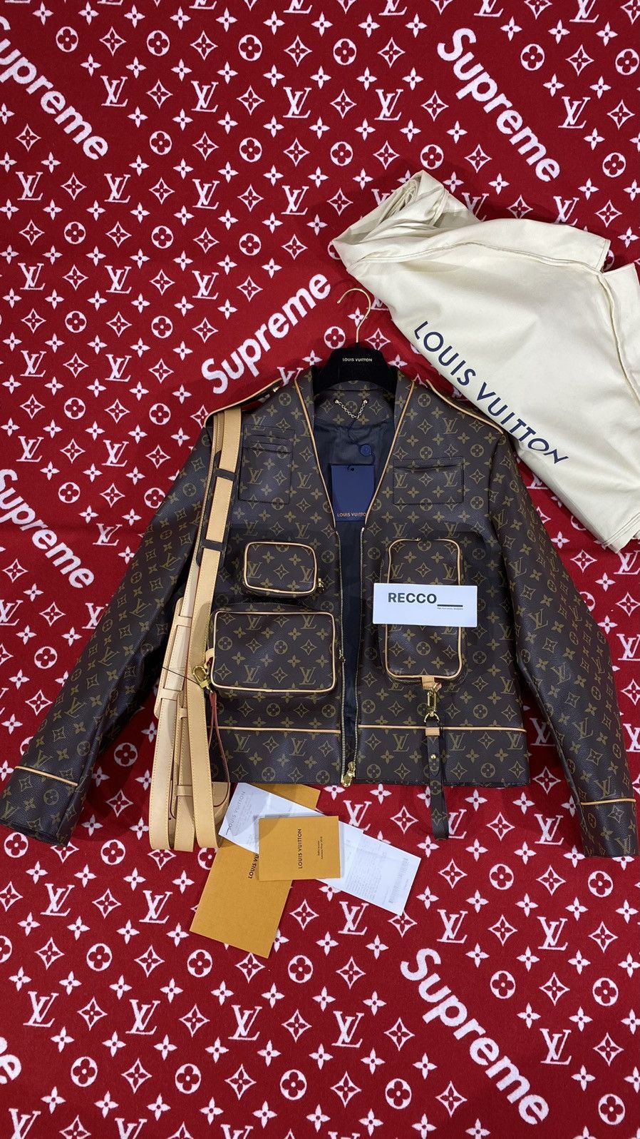 Louis Vuitton, Jackets & Coats, Louis Vuitton Monogram Admiral Leather  Jacket 46 Virgil Abloh