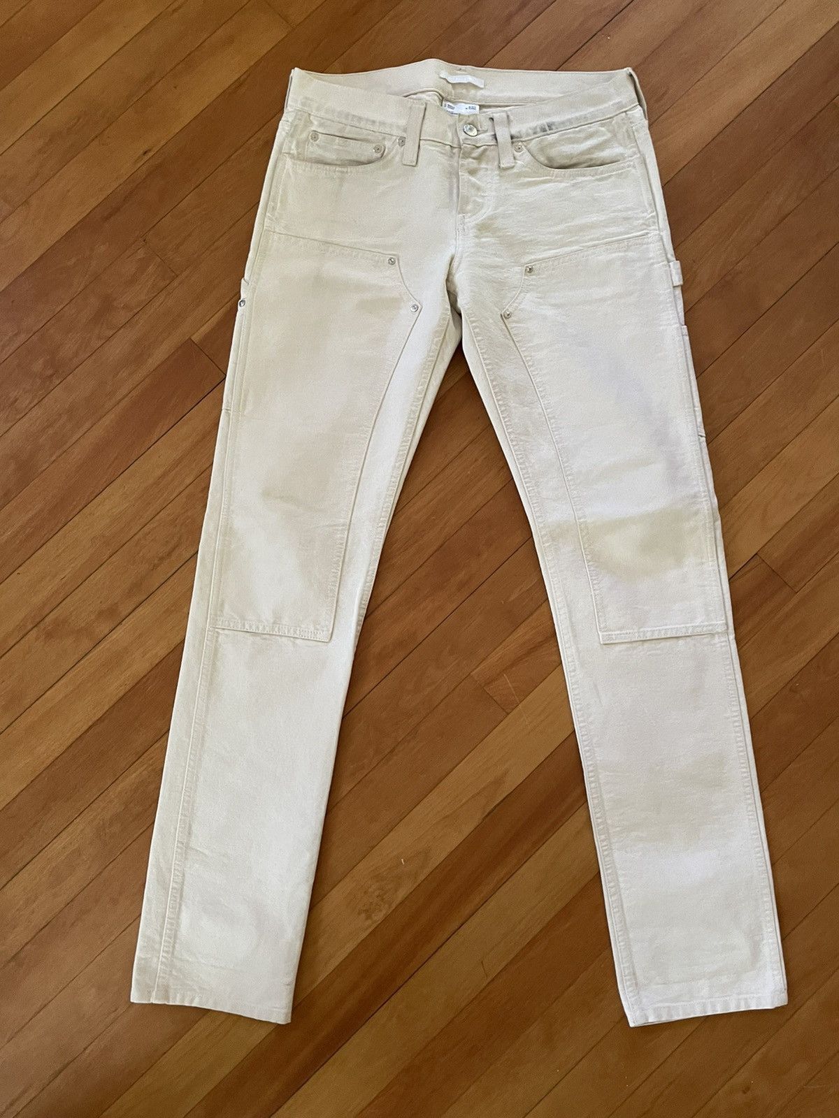 image of Helmut Lang (Double Knee) Carpenter Pants in White, Men's (Size 30)
