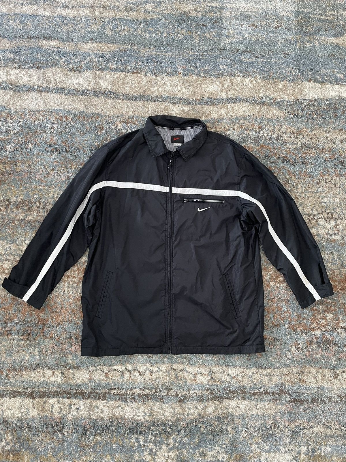 VTG Nike Track Jacket Black XL Mini Swoosh