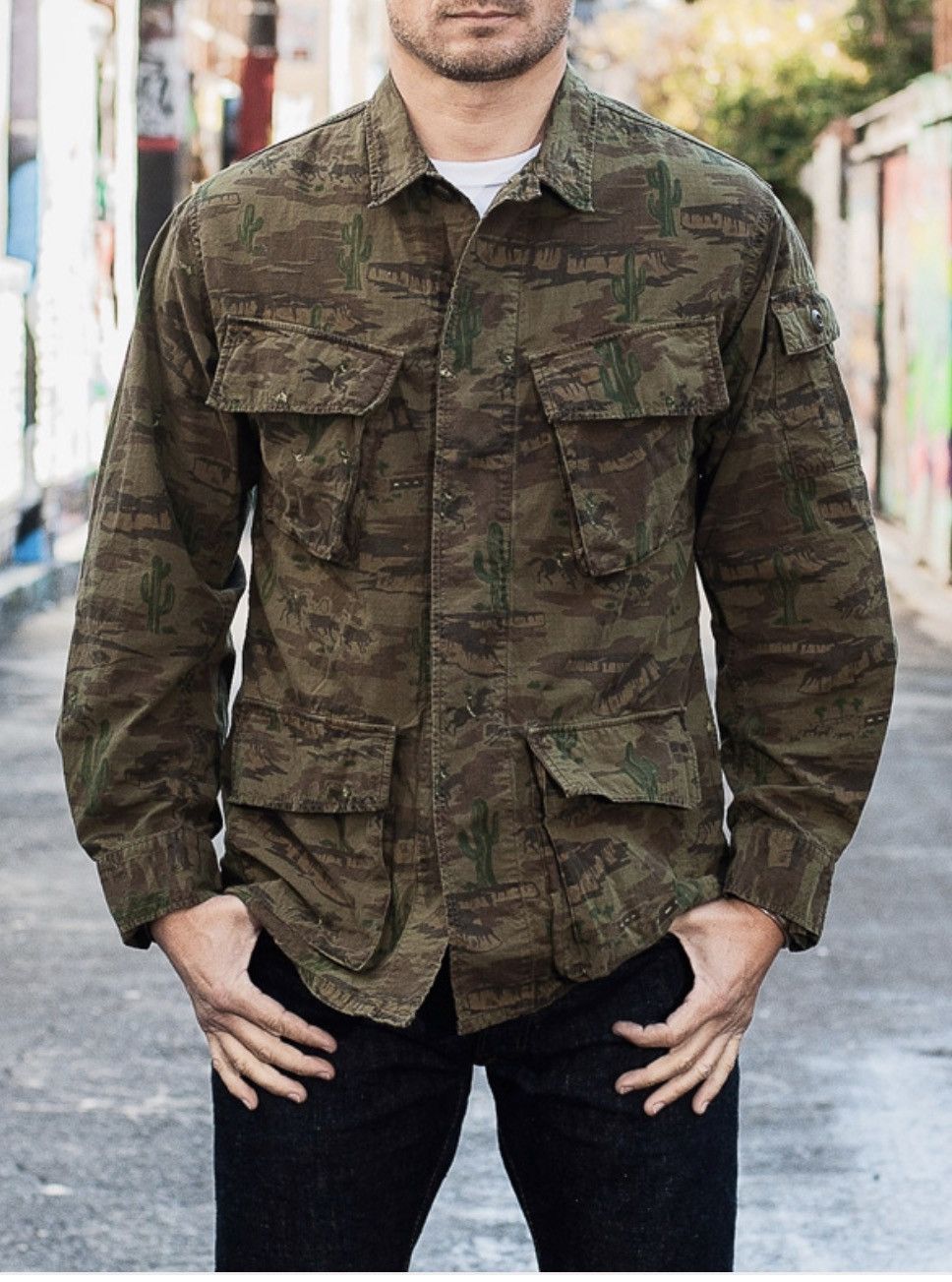 image of Stevenson Overall Co Stevenson Olive Cactus-Camo Rangefinder Jacket in Green, Men's (Size Medium)