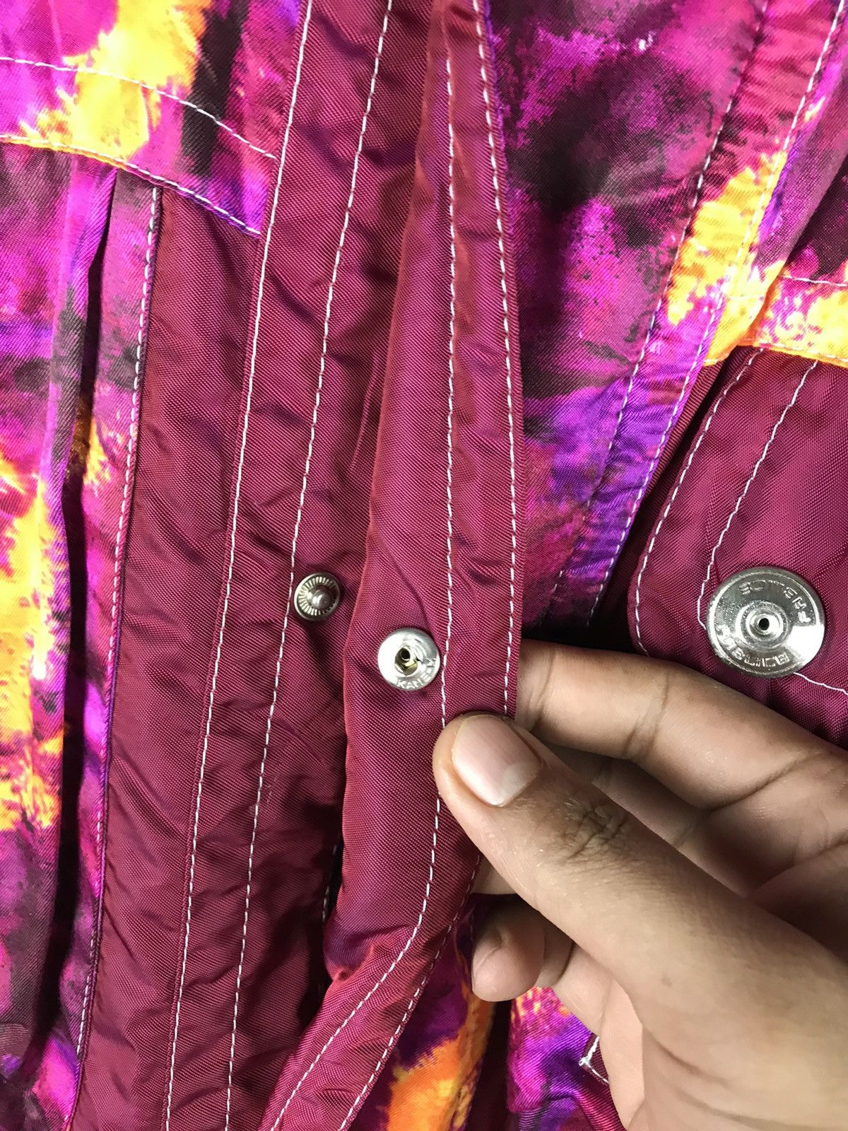 Japanese Brand Vintage 90s FABLICE Racing Spirit Ski Jacket - Neon Tie-Dye Size US L / EU 52-54 / 3 - 7 Thumbnail